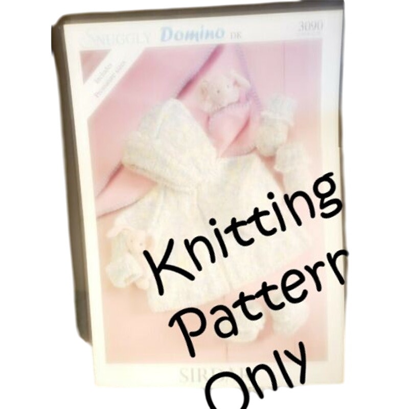 New Sirdar 3090 Snuggly Domino DK Child Jacket Booties Mittens Knitting Pattern