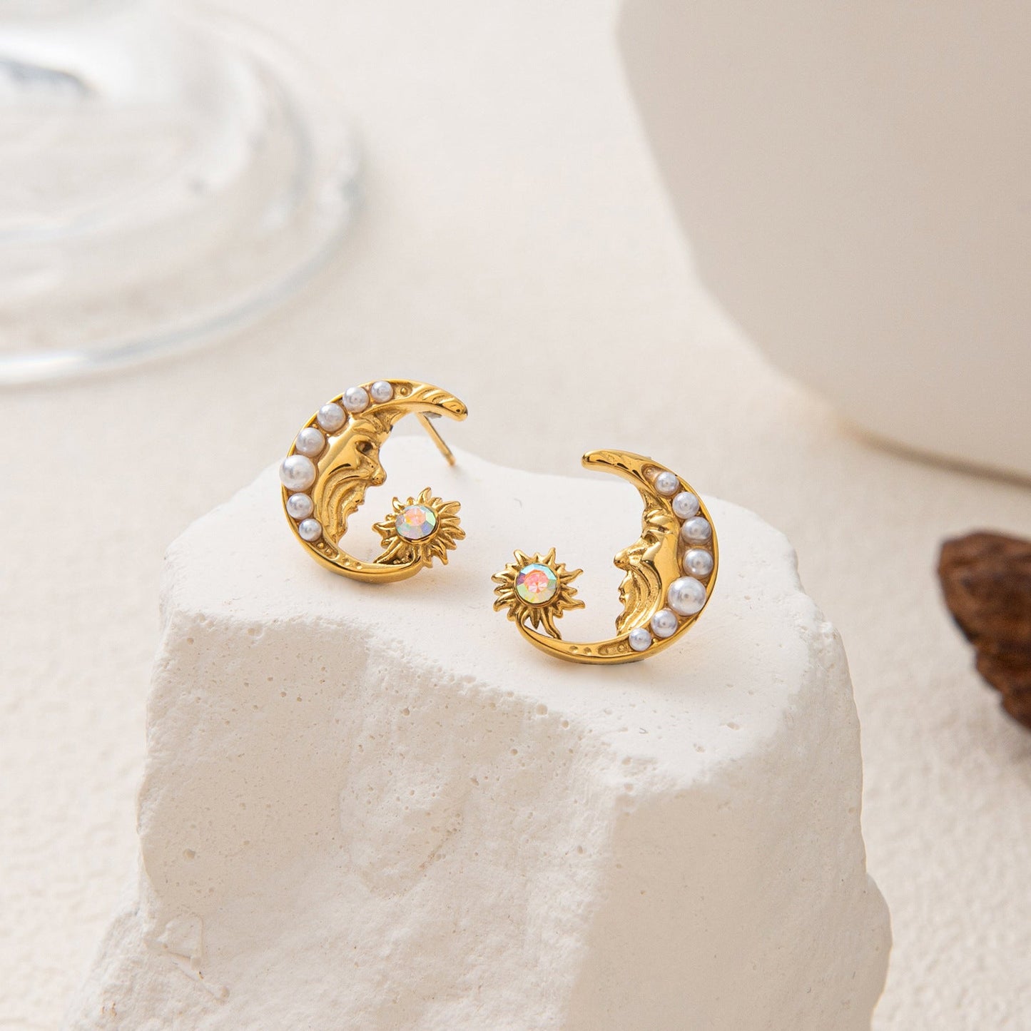 Fashion Stainless Steel Pearl Earrings
