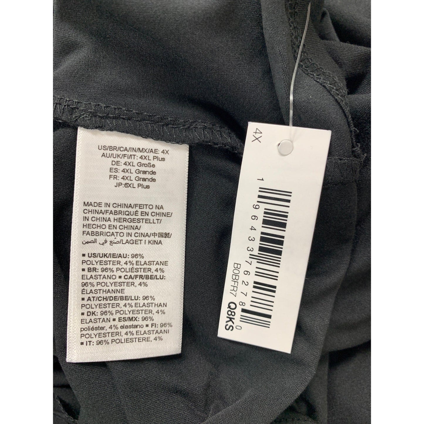 NWT New Amazon Essentials Womens 4X Black Polyester Blend Crew Neck Tank Top