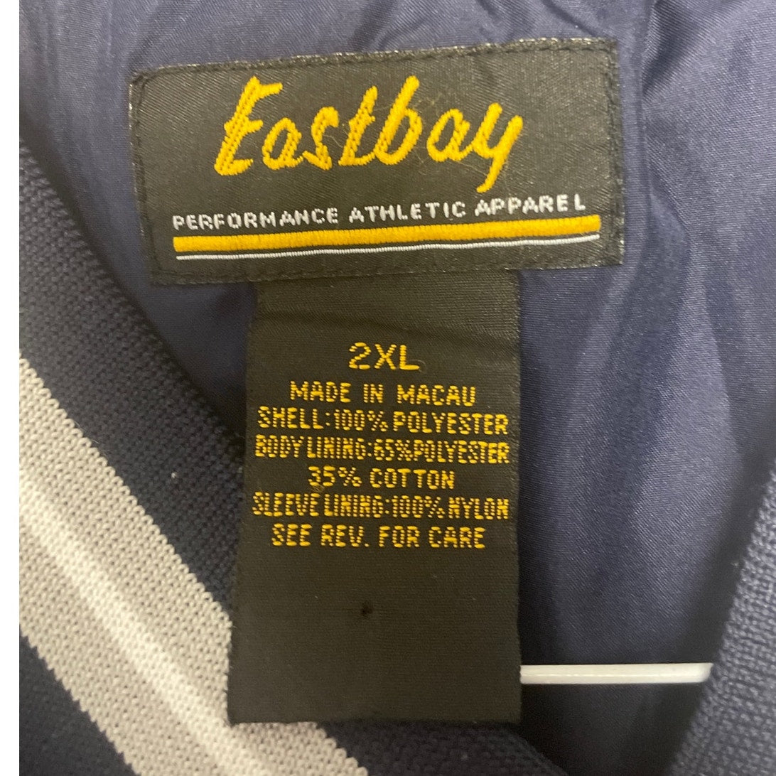 EastBay Mens 2XL Long Sleeve Lined Drawstring Waist V Neck Pullover Jacket