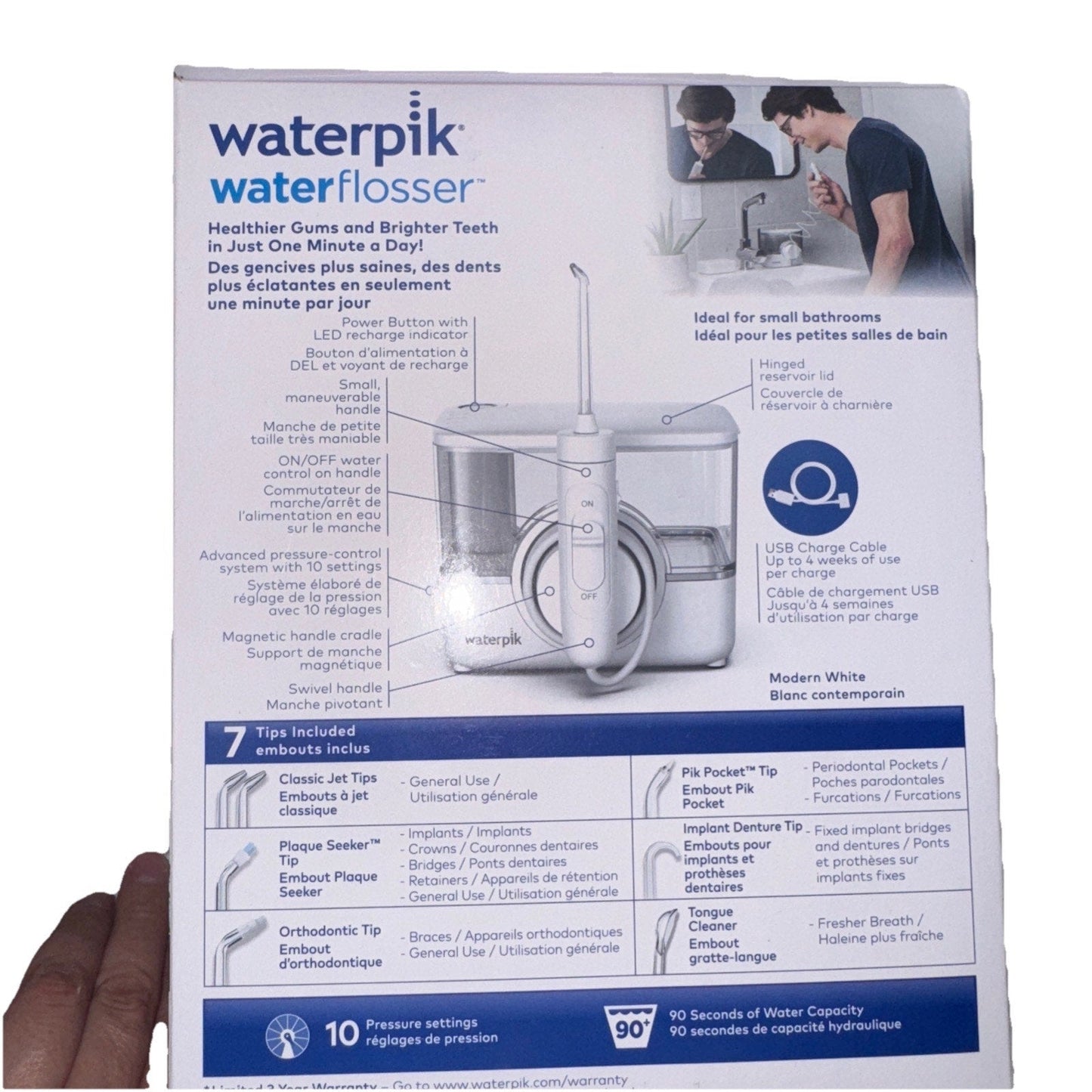 Boxed WaterPik Water Flosser - Platinum (WP-100W PLT)