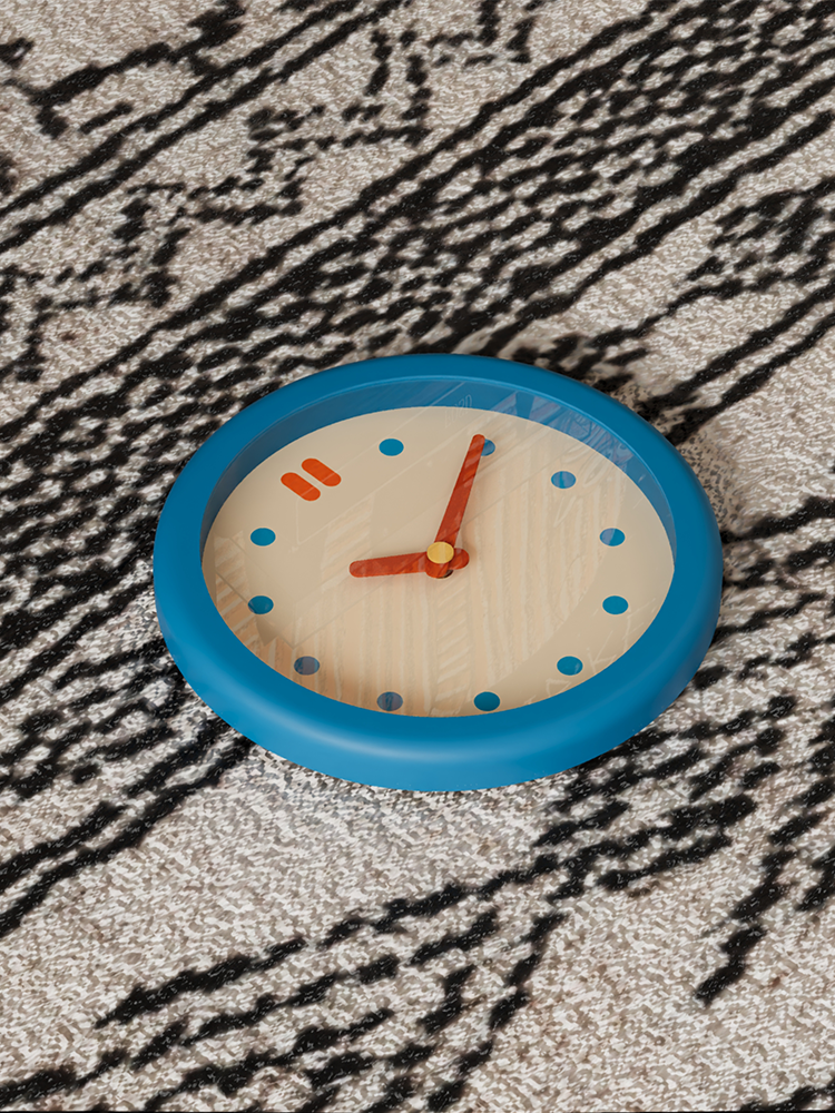 Vintage Round Blue Clock-3