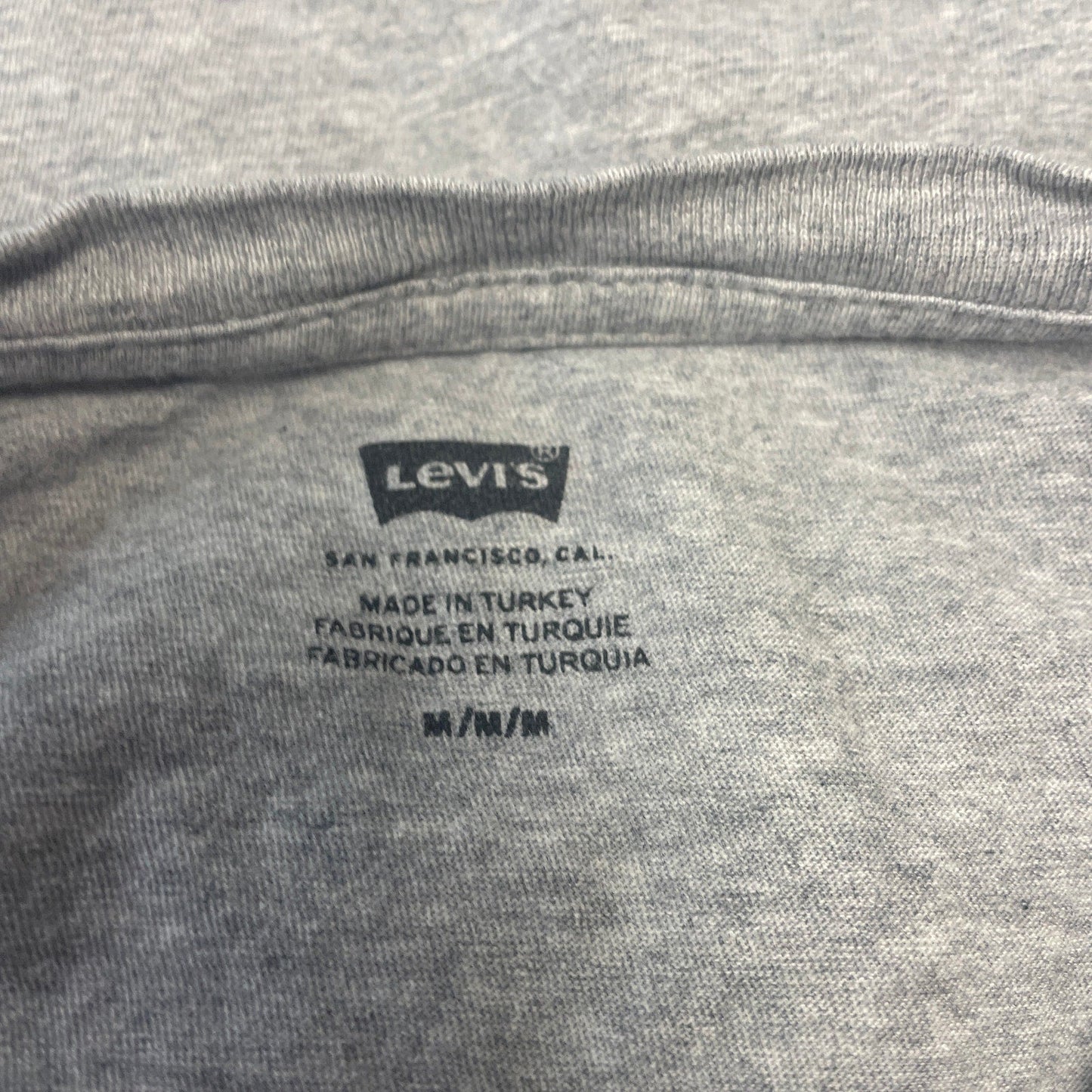 Levi's Womens Medium 100% Cotton Gray Short Sleeve Crew Neck Casual Tee Shirt