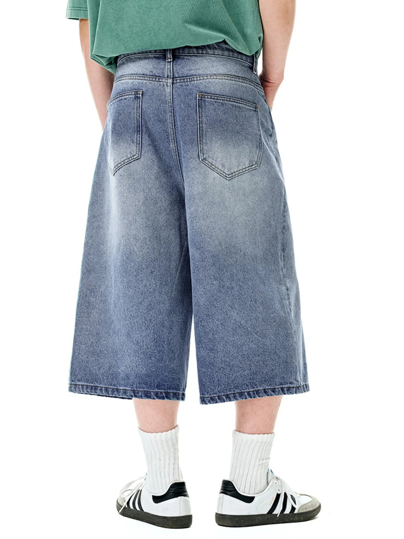 Men's Wide Leg Denim Shorts