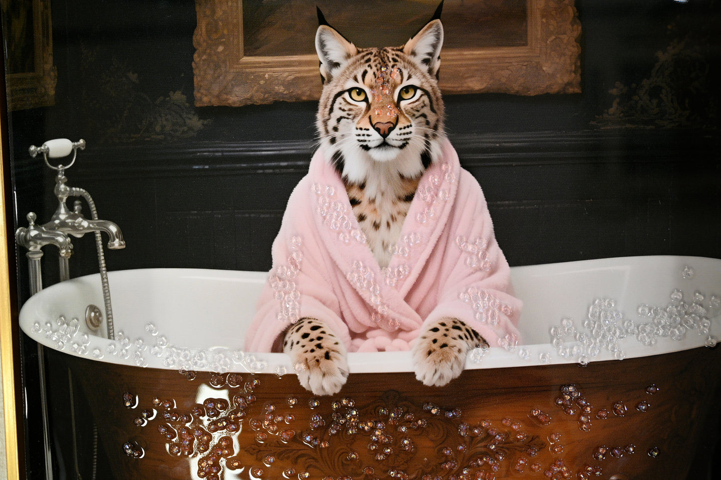 Tiger in Bathtub Wall Art Print Poster