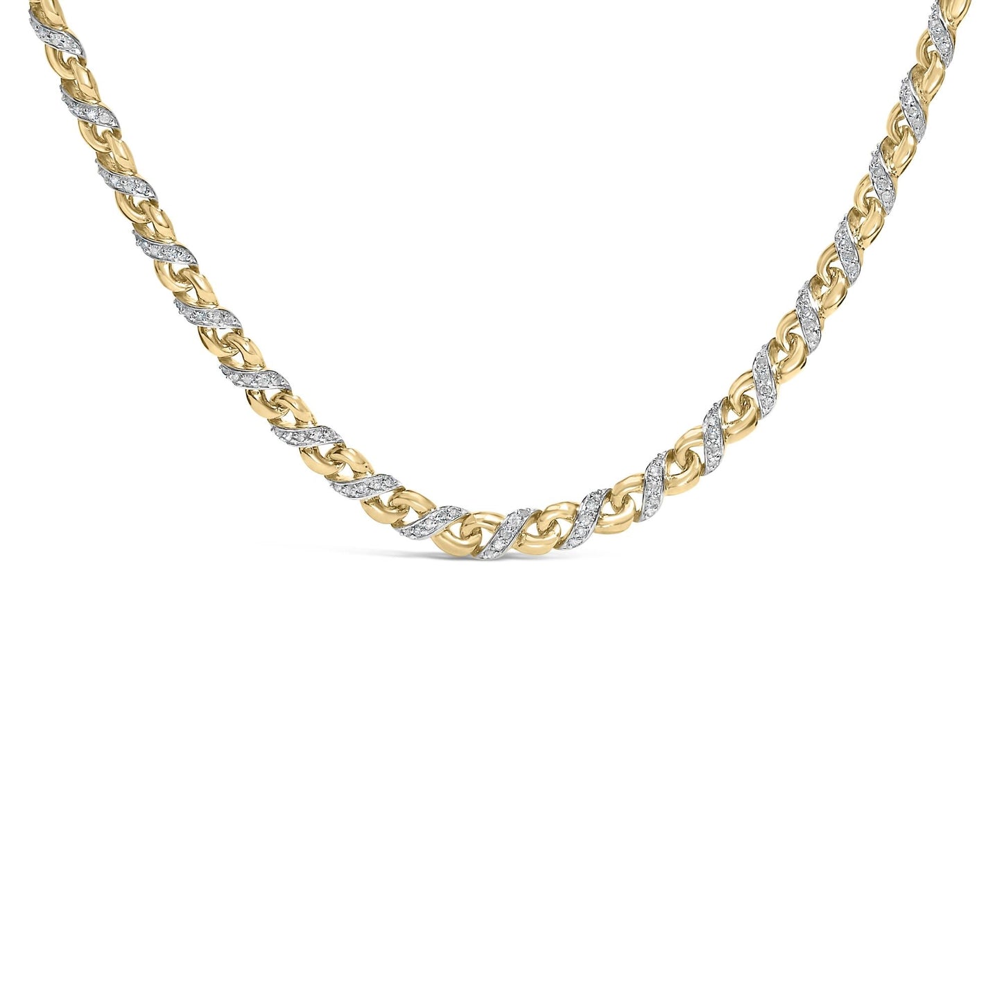 10K Yellow Gold 1 cttw Diamond Riviera Statement Pendant Necklace (J-K, I2-I3)-0