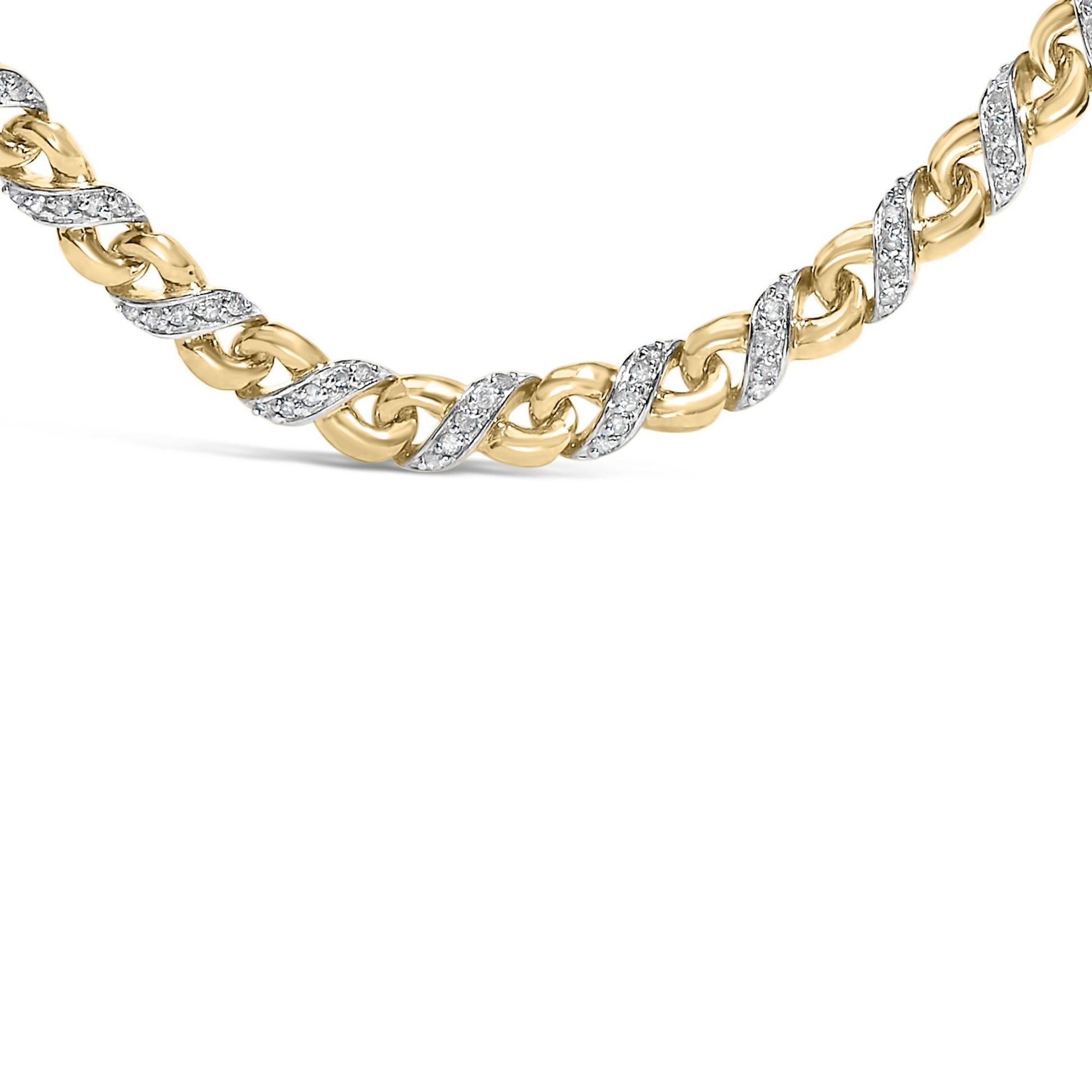 10K Yellow Gold 1 cttw Diamond Riviera Statement Pendant Necklace (J-K, I2-I3)-1