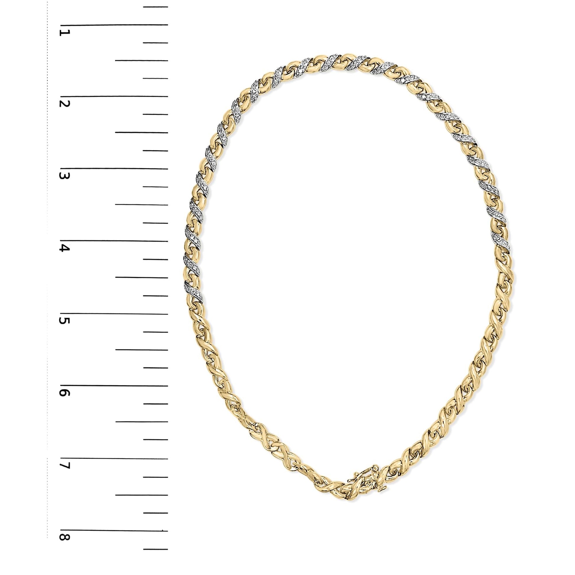 10K Yellow Gold 1 cttw Diamond Riviera Statement Pendant Necklace (J-K, I2-I3)-4