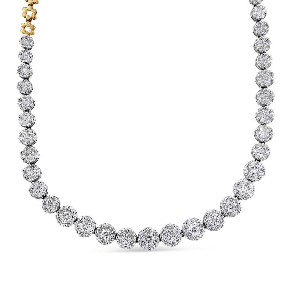 IGI Certified 14K Yellow Gold 14 3/4 cttw Pave Set Round-Cut Diamond Riviera Necklace (F-G Color, S2-I1 Clarity)-3