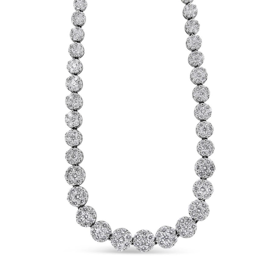 IGI Certified 14K Yellow Gold 14 3/4 cttw Pave Set Round-Cut Diamond Riviera Necklace (F-G Color, S2-I1 Clarity)-4