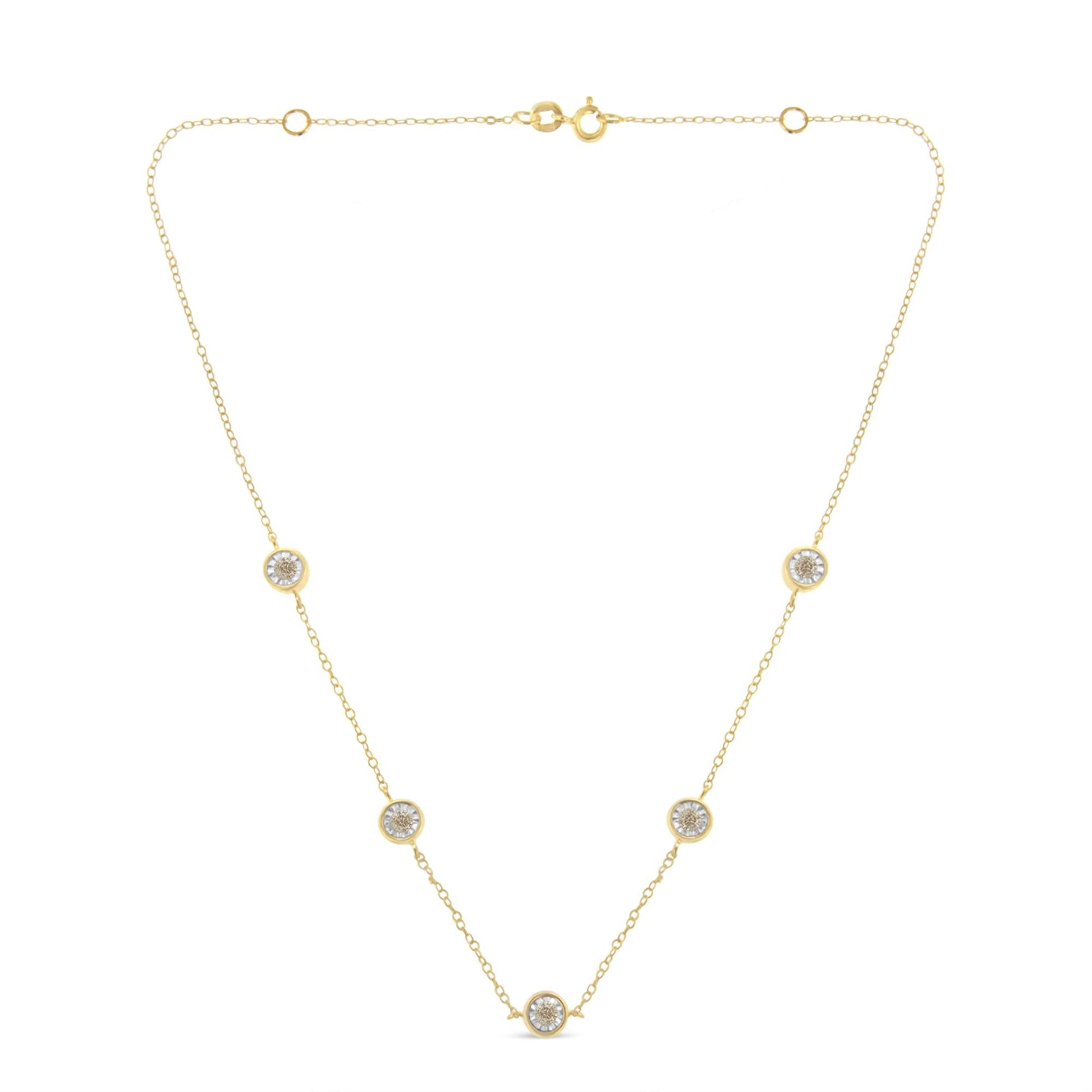 Sterling Silver Diamond Station Necklace (1/2 cttw, K-L Color, I2-I3 Clarity)-1