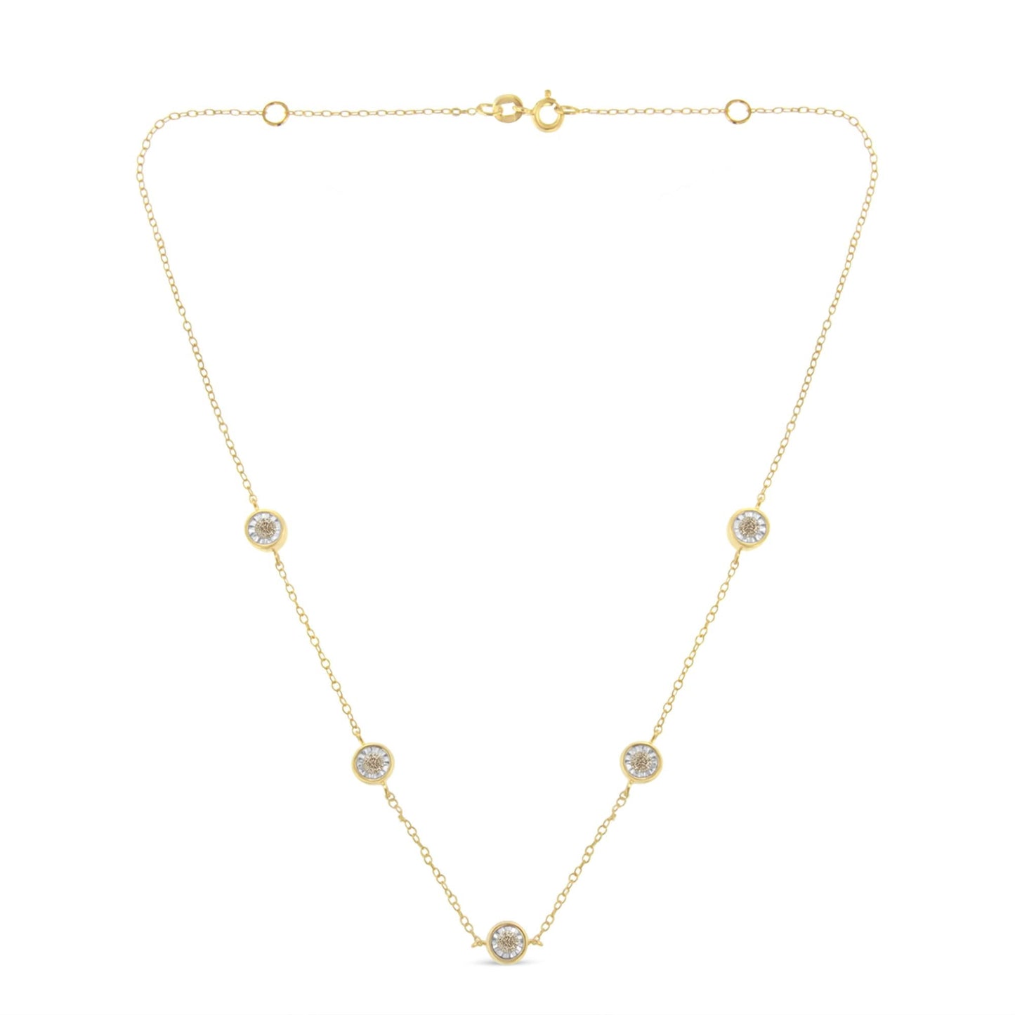 Sterling Silver Diamond Station Necklace (1/2 cttw, K-L Color, I2-I3 Clarity)-1