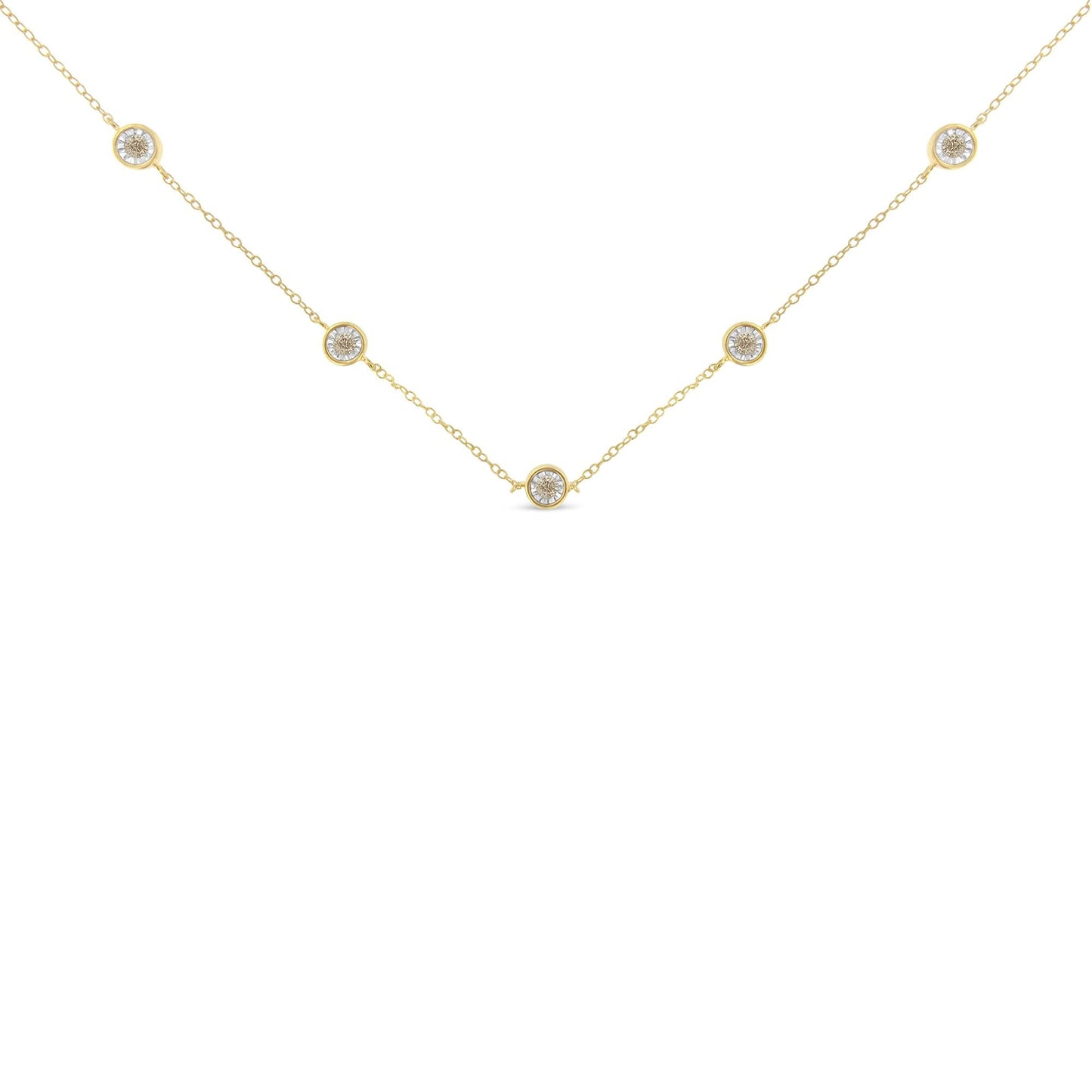 Sterling Silver Diamond Station Necklace (1/2 cttw, K-L Color, I2-I3 Clarity)-3