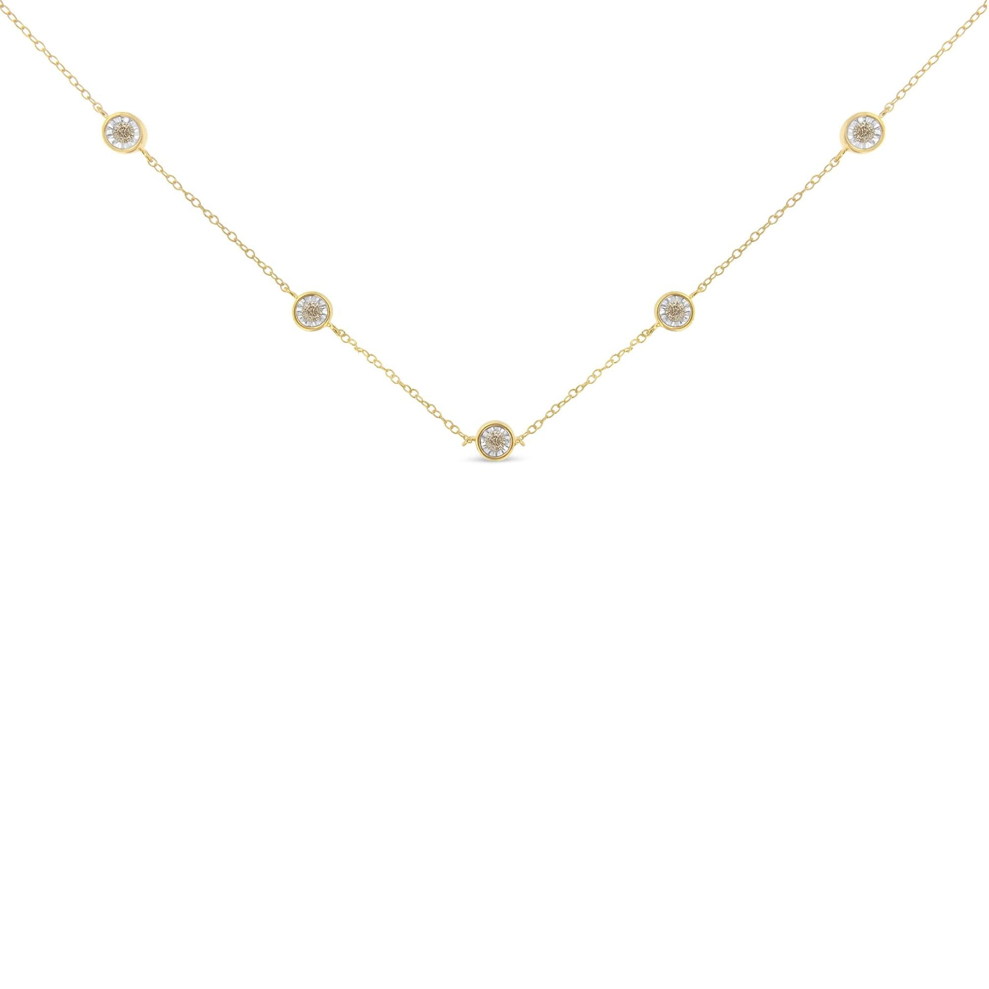 Sterling Silver Diamond Station Necklace (1/2 cttw, K-L Color, I2-I3 Clarity)-3