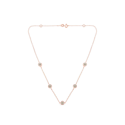 Sterling Silver Diamond Station Necklace (1/2 cttw, K-L Color, I2-I3 Clarity)-0