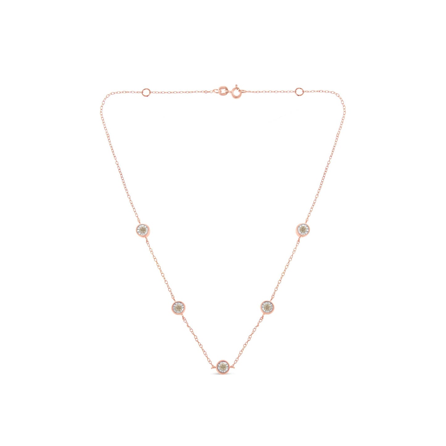 Sterling Silver Diamond Station Necklace (1/2 cttw, K-L Color, I2-I3 Clarity)-0