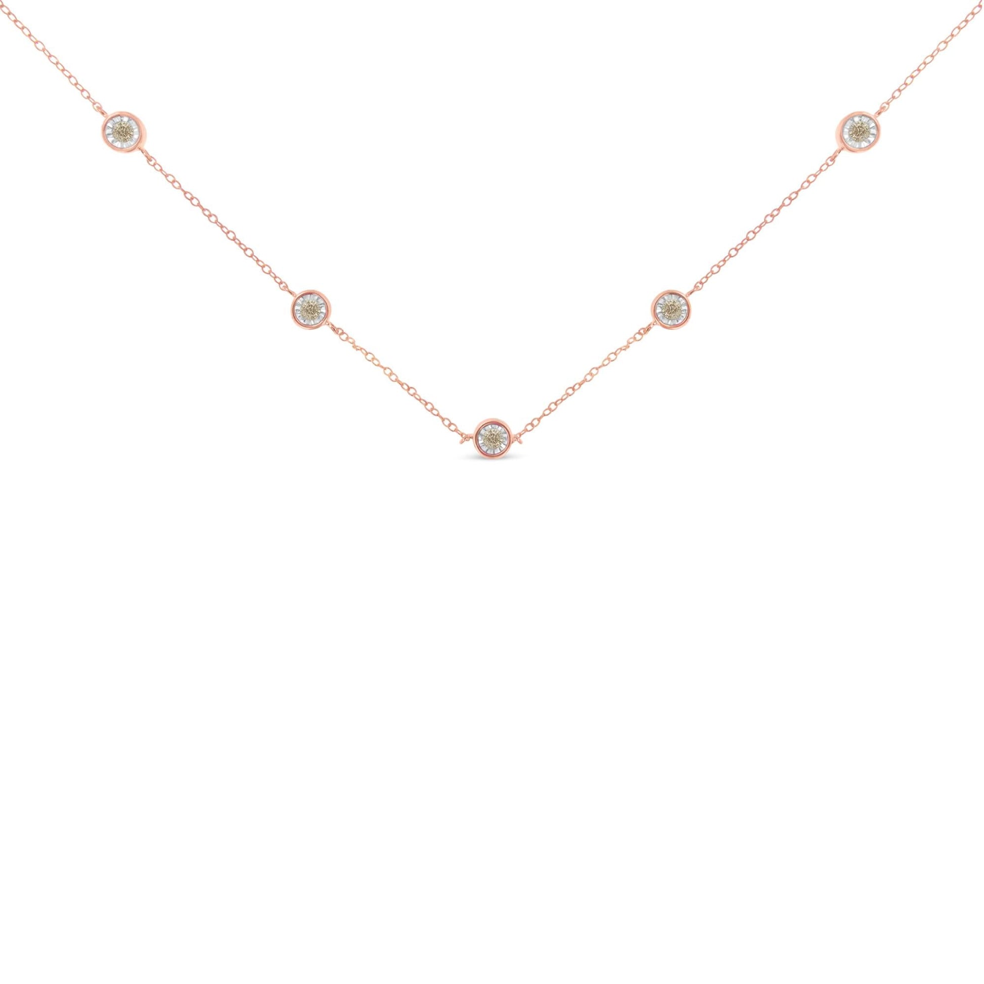 Sterling Silver Diamond Station Necklace (1/2 cttw, K-L Color, I2-I3 Clarity)-2