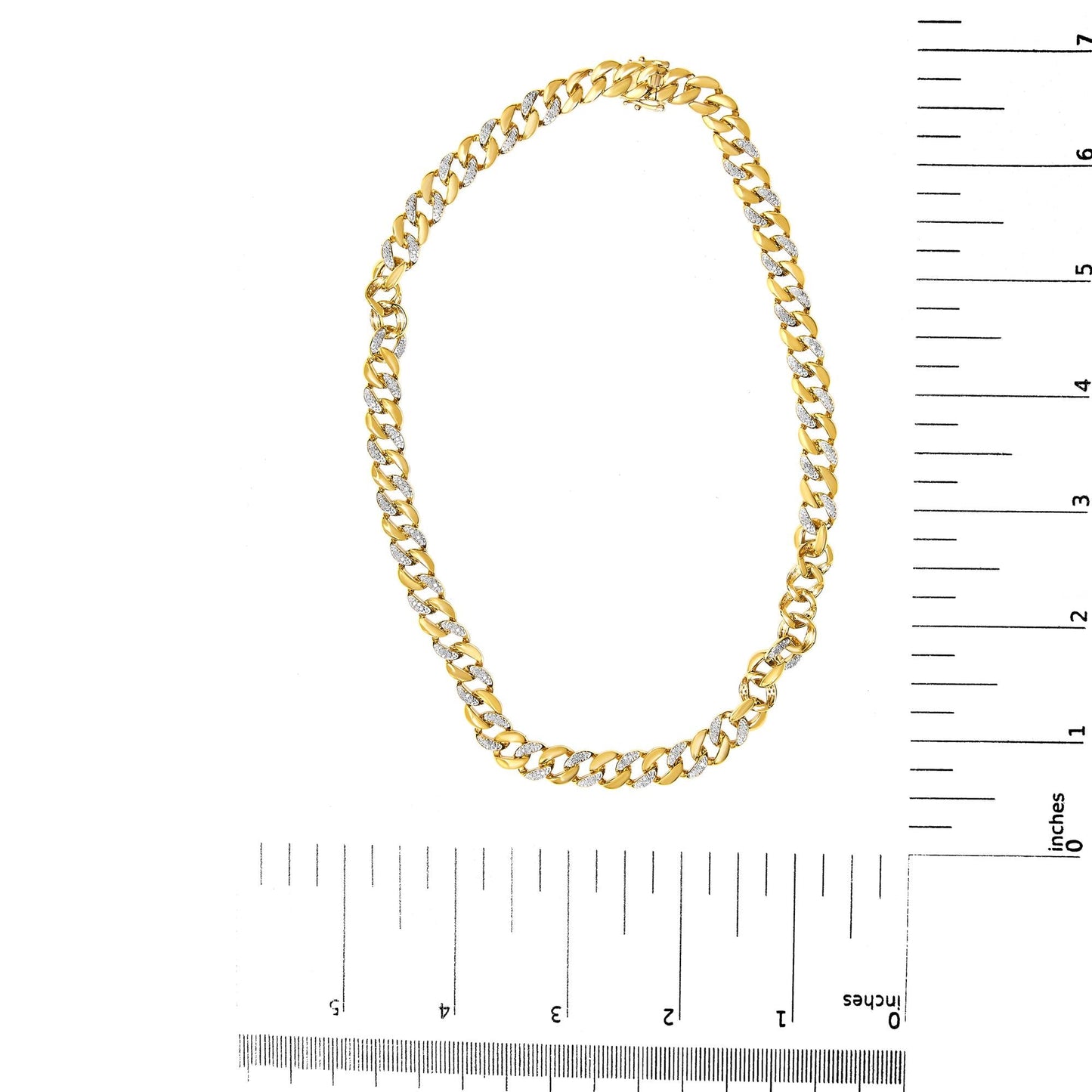 14K Yellow Gold Plated .925 Sterling Silver 1.0 Cttw Diamond Cuban Link Necklace (I-J Color, I3 Clarity) - 18" Inches-4