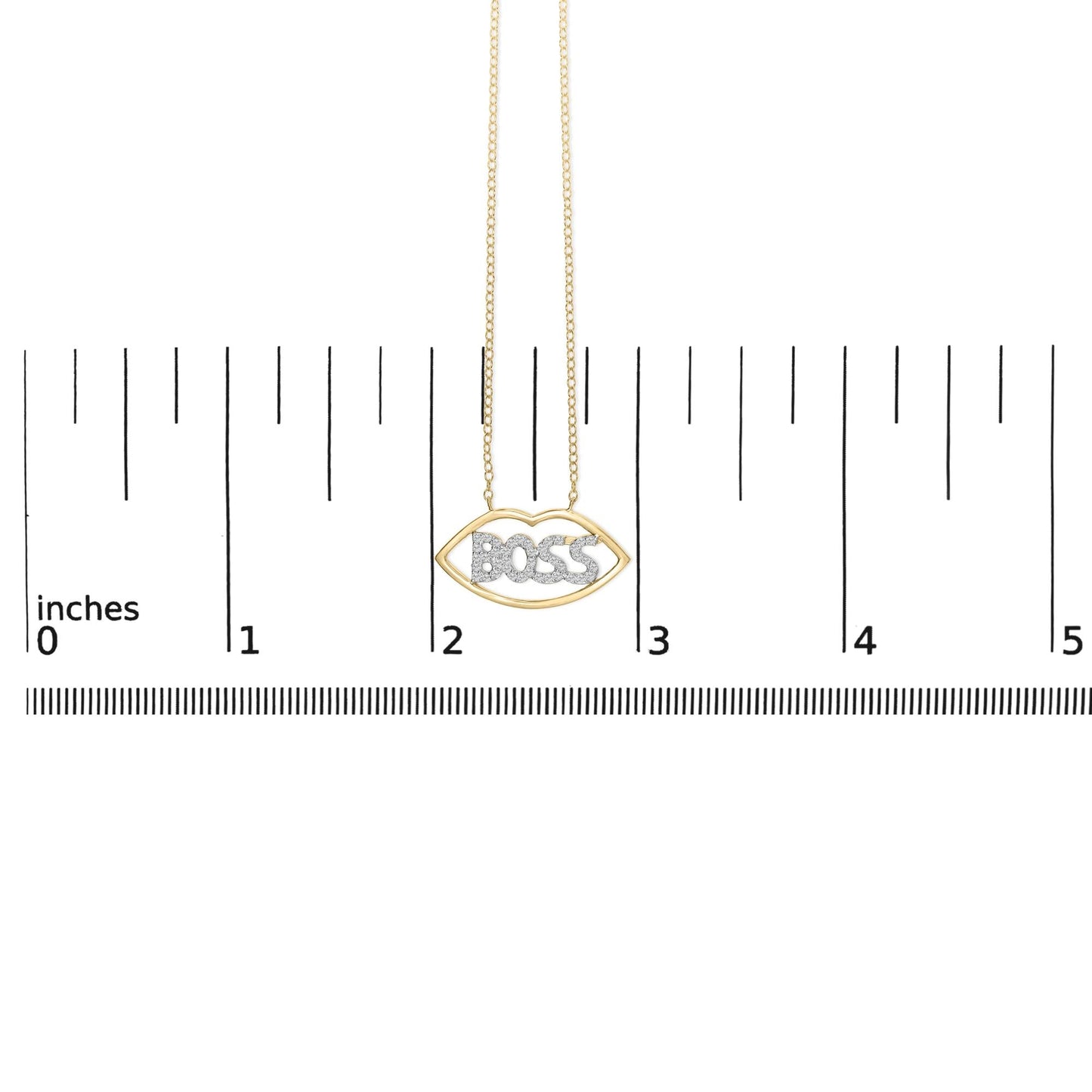 14K Yellow Gold Plated Silver 1/4 Cttw Diamond "Boss" Pendant Necklace - 18 Inch-4