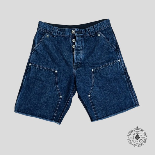 Chrome Hearts Denim Carpenter Shorts in Dark Wash