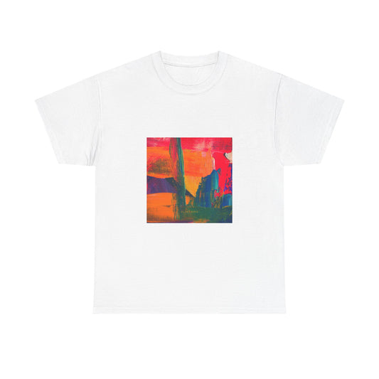 Vibrant Art Bird of Paradise Painting Tee for Creative Souls, Unisex Heavy Cotton T-Shirt, Artistic Gift