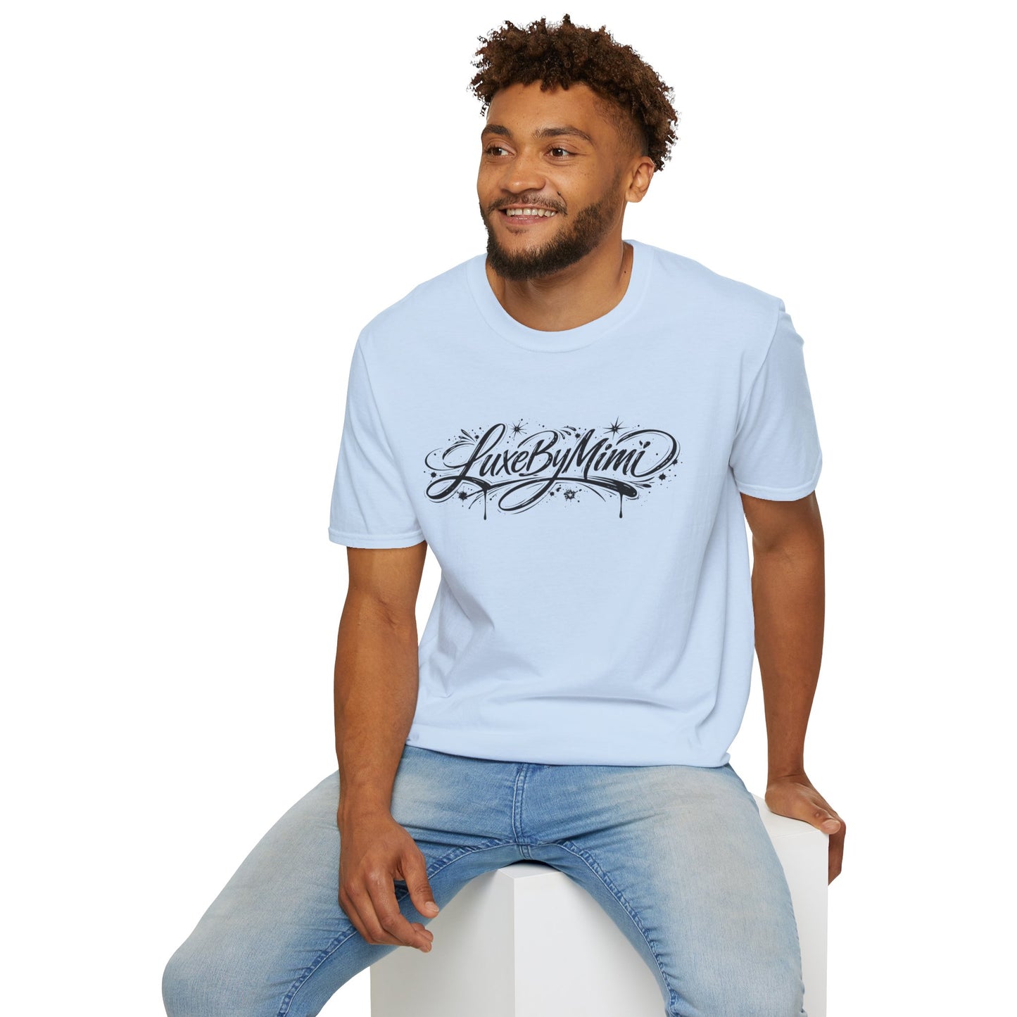 LuxeByMimi Script Tee — Elegant Calligraphy Logo T-Shirt