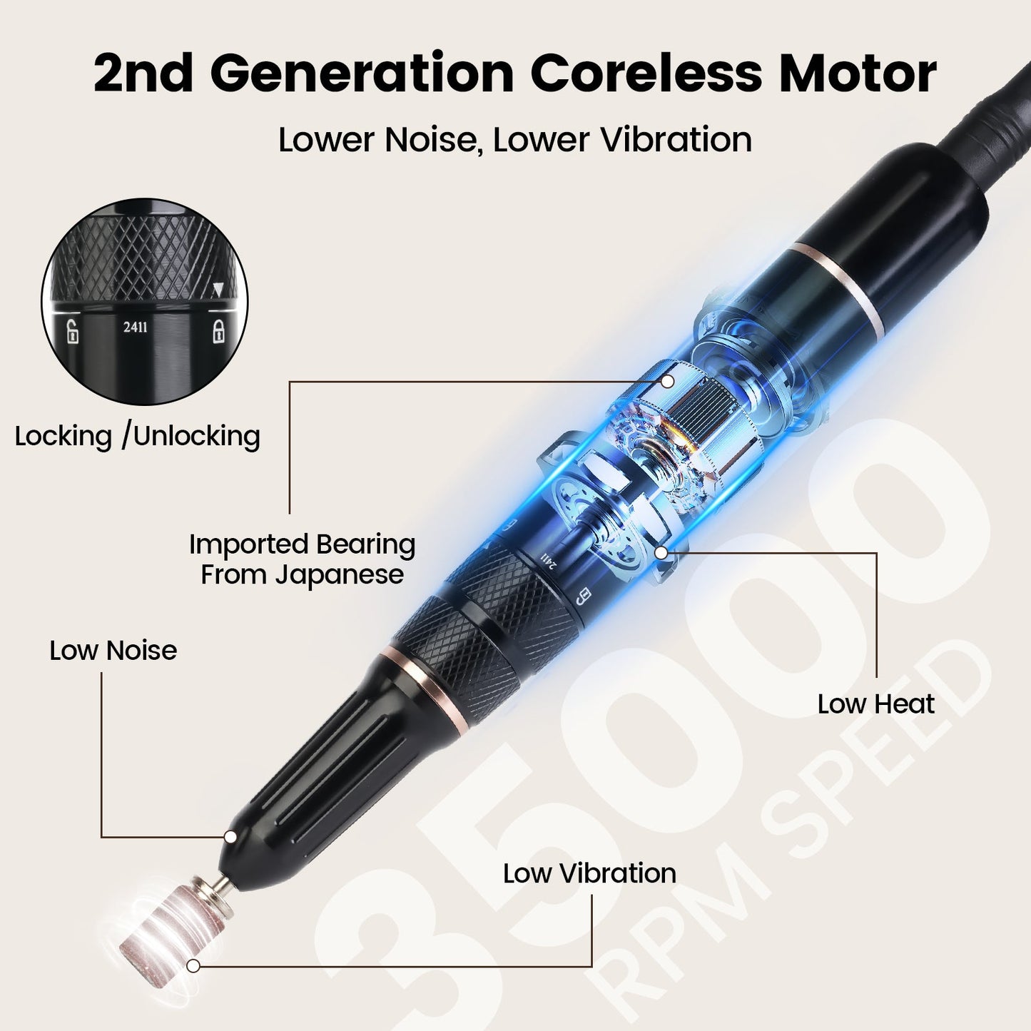 Crown™ Nail Lamp & Wand™ Nail Drill Bundle – Zebra Print