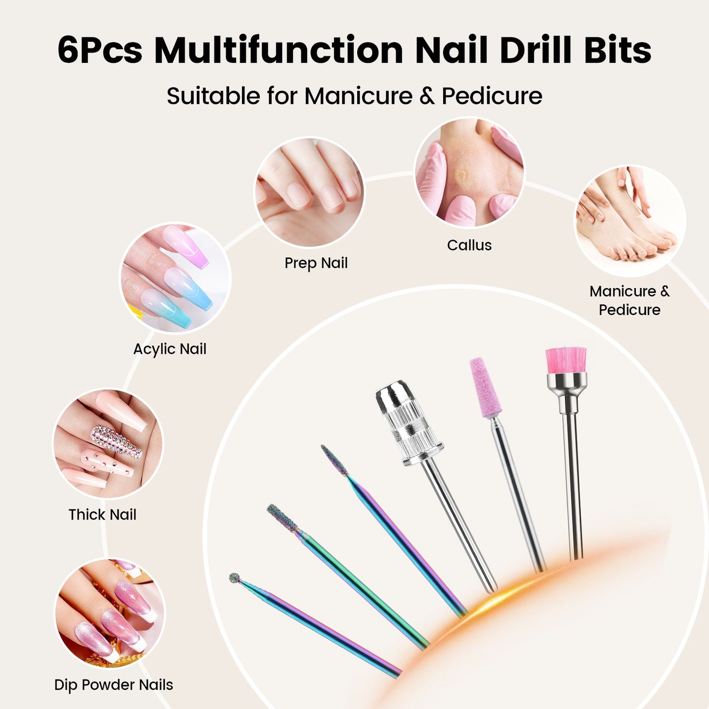 Wand™ Nail Drill - Zebra Print - 35,000 RPM Rechargeable