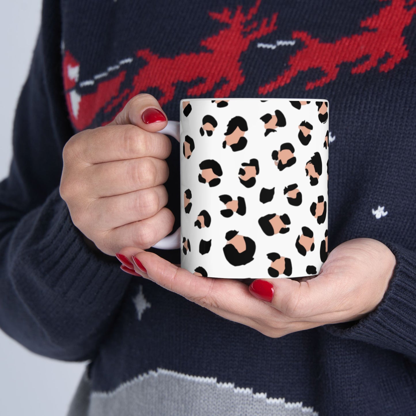 Leopard Print Ceramic Mug - Trendy Coffee Cup, Animal Print Gift, Home Decor, Kitchenware, Perfect for Birthdays, Holidays