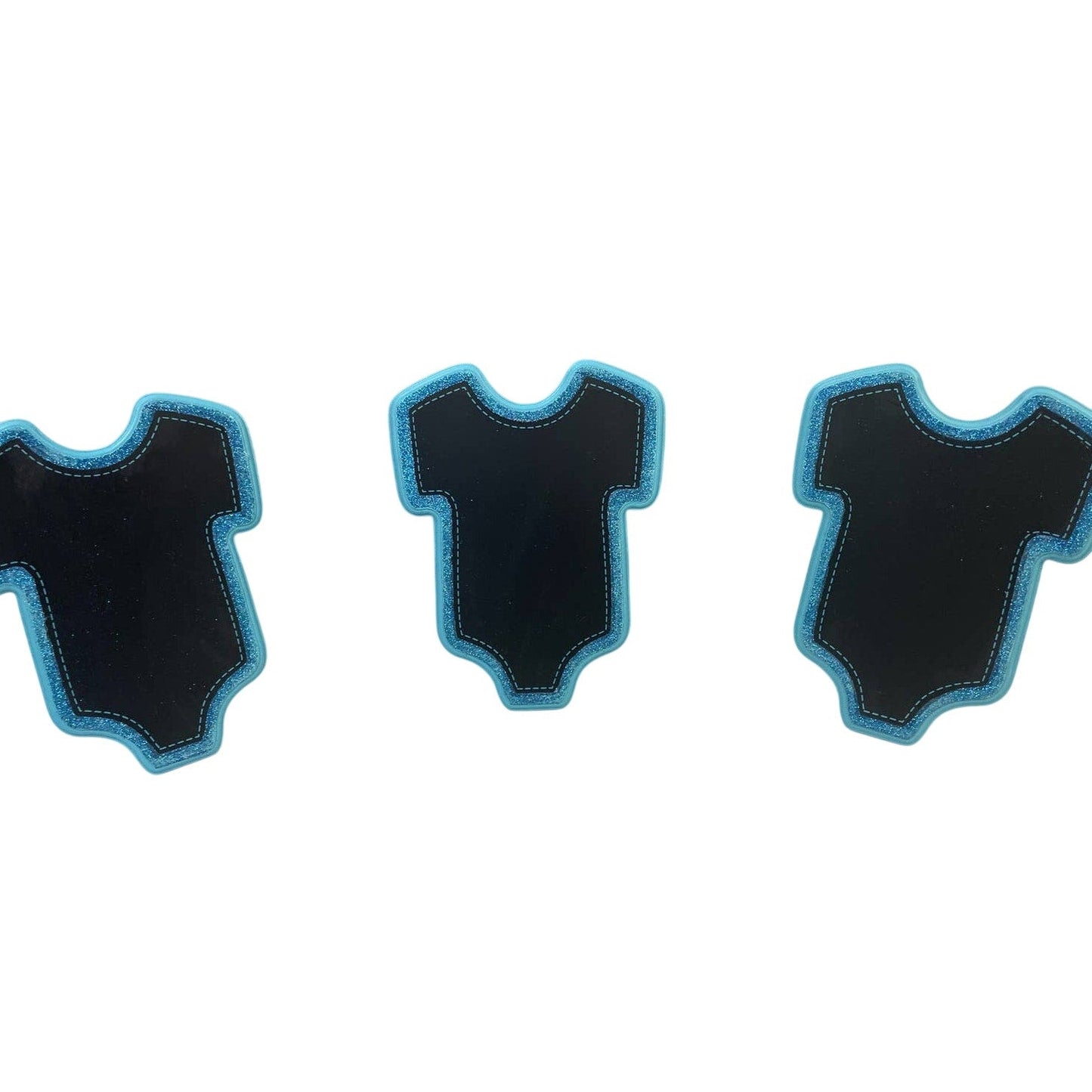 Lot of 3 Baby Boy Glitter Lined Chalkboard Baby Shower Signage Party Decor