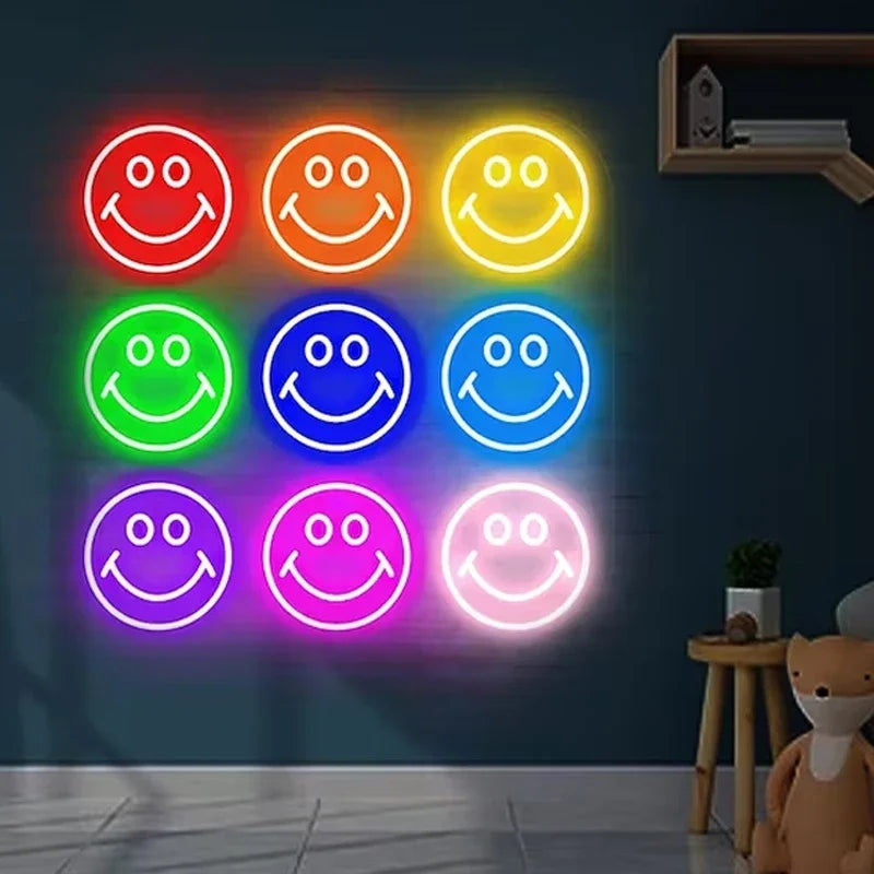 Smile Face 15" Led Neon Sign-4