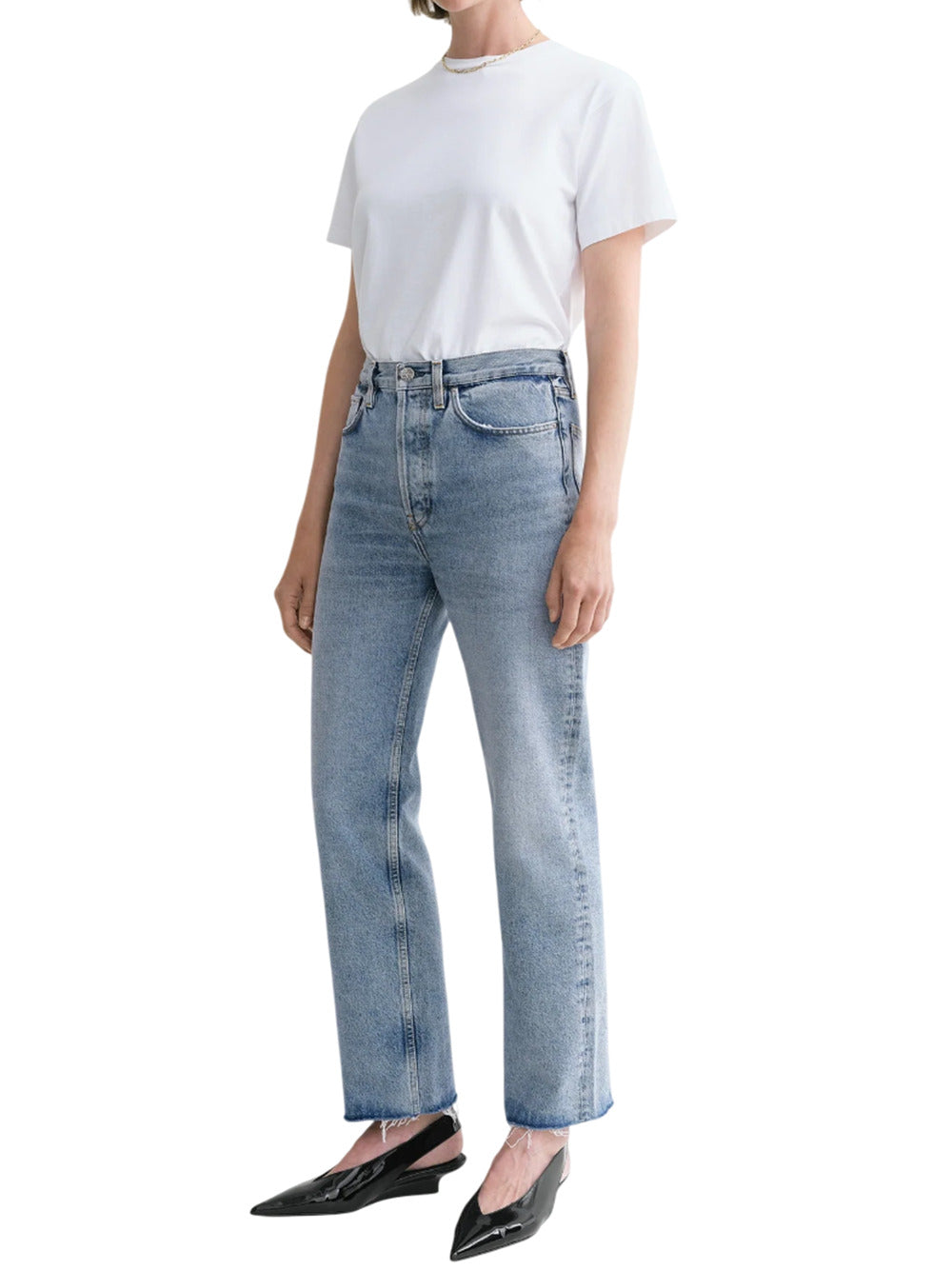 Toteme Women Distressed Blue Classic Cut Denim