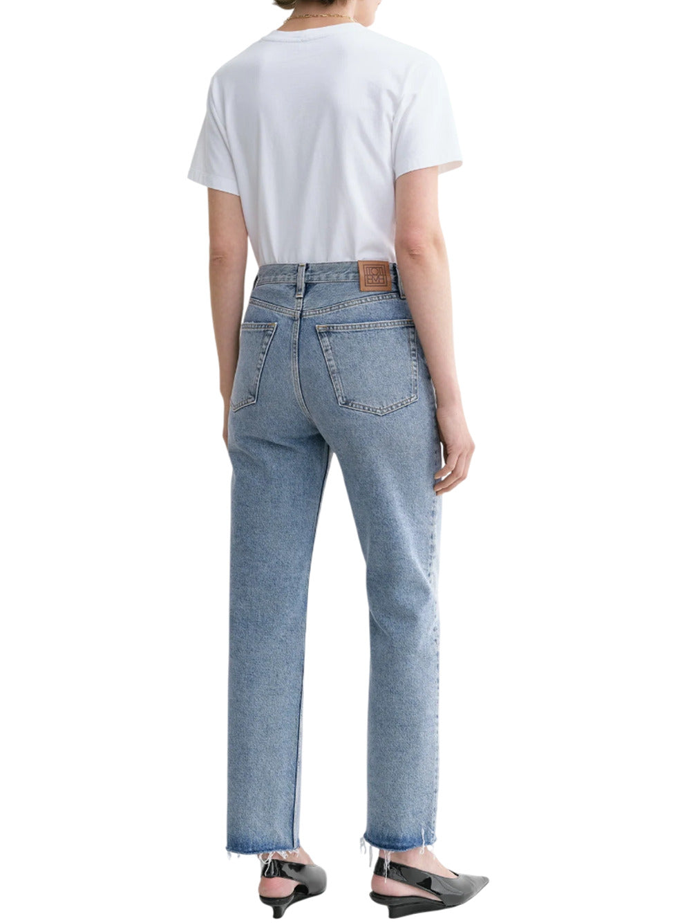 Toteme Women Distressed Blue Classic Cut Denim