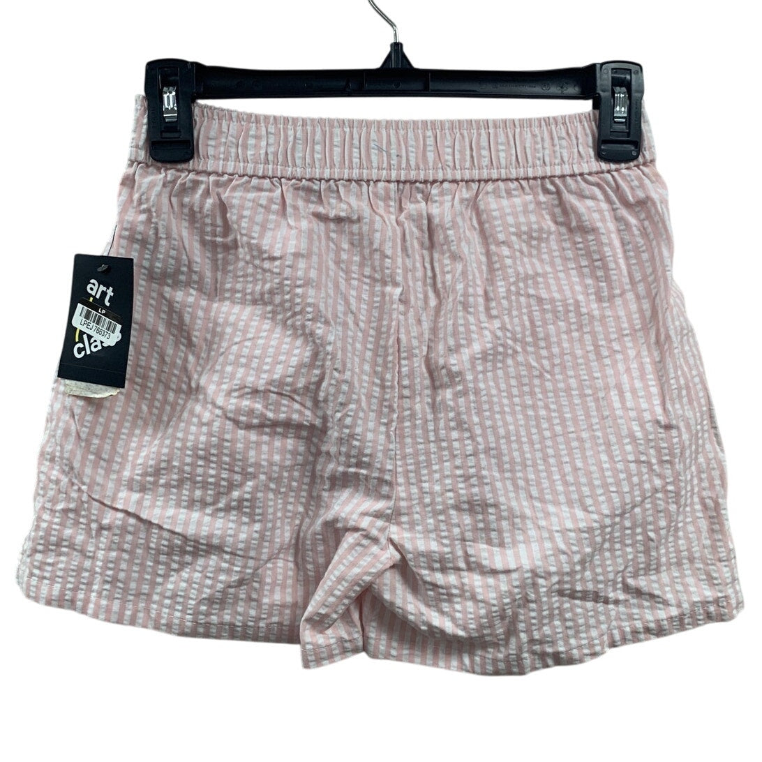 New Art Class Girls Large (10/12) Pink And White Stripe Seersucker Shorts