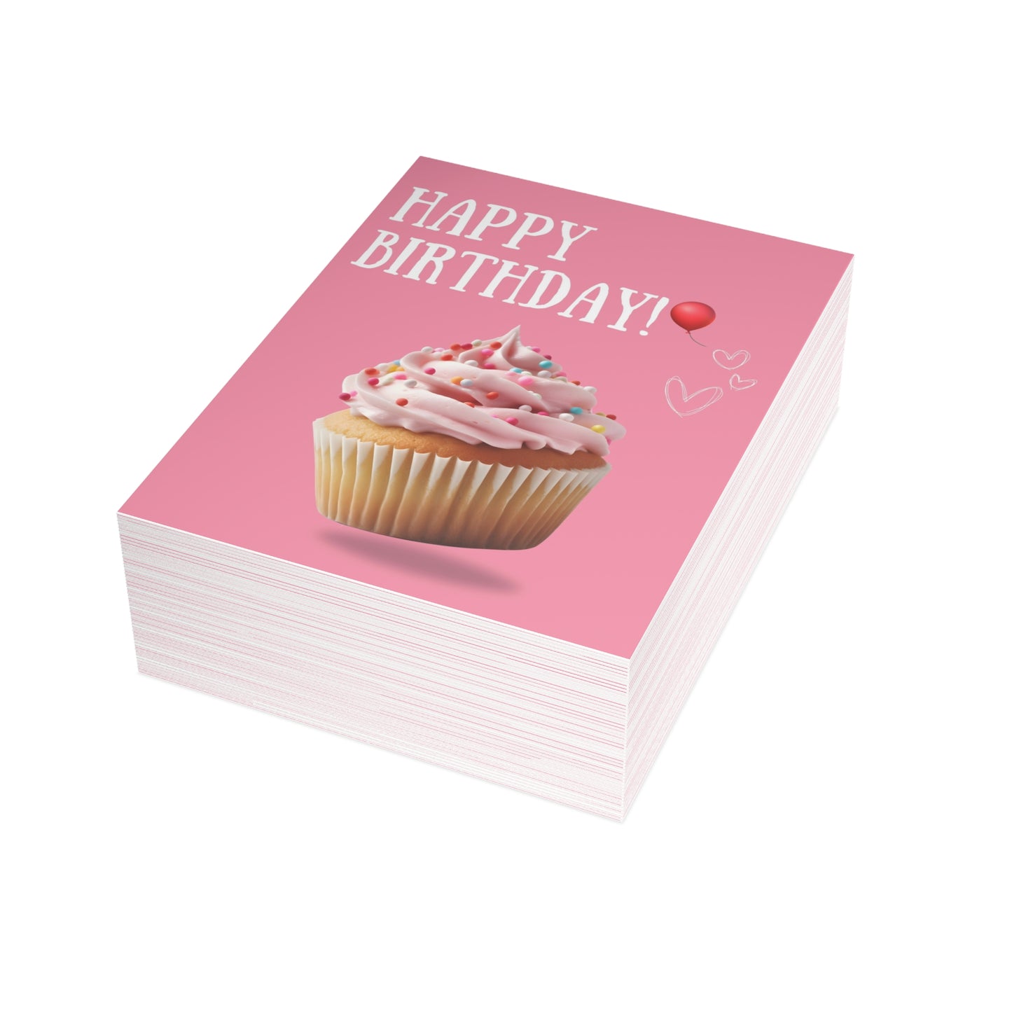 Happy Birthday Cupcake Greeting Cards - Festive Celebration Cards for Parties, Love Notes, Birthday Wishes, Stationery Set