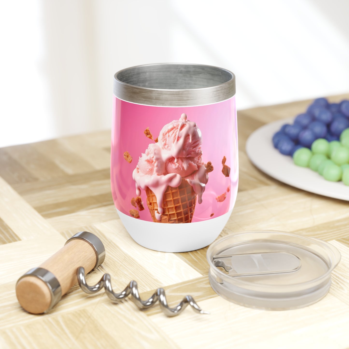 Pink Ice Cream Chill Wine Tumbler