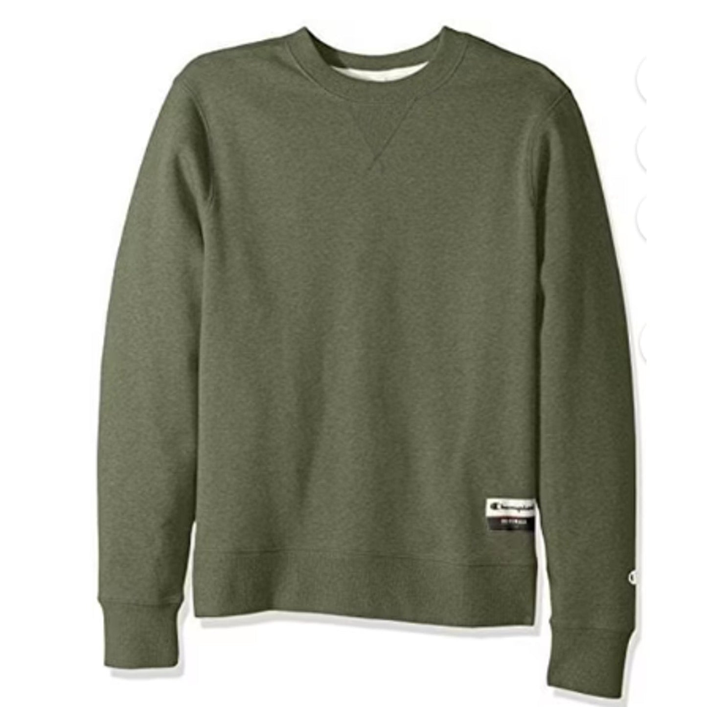 New Champion Mens Large Army Green Sueded Fleece Pullover Crew Neck Sweatshirt