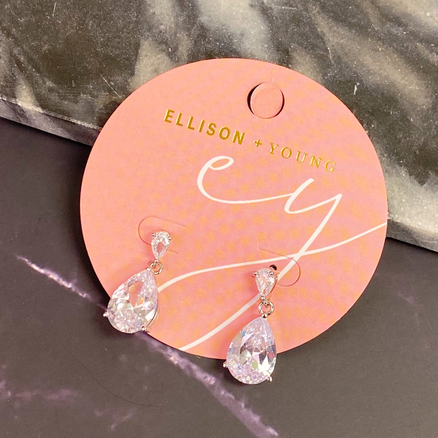 Crystal Clear Teardrop Earrings-3