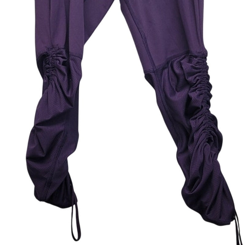 Avia Womens Small Purple Nylon PolySpandex Athletic Leg Drawstring Yoga Pants
