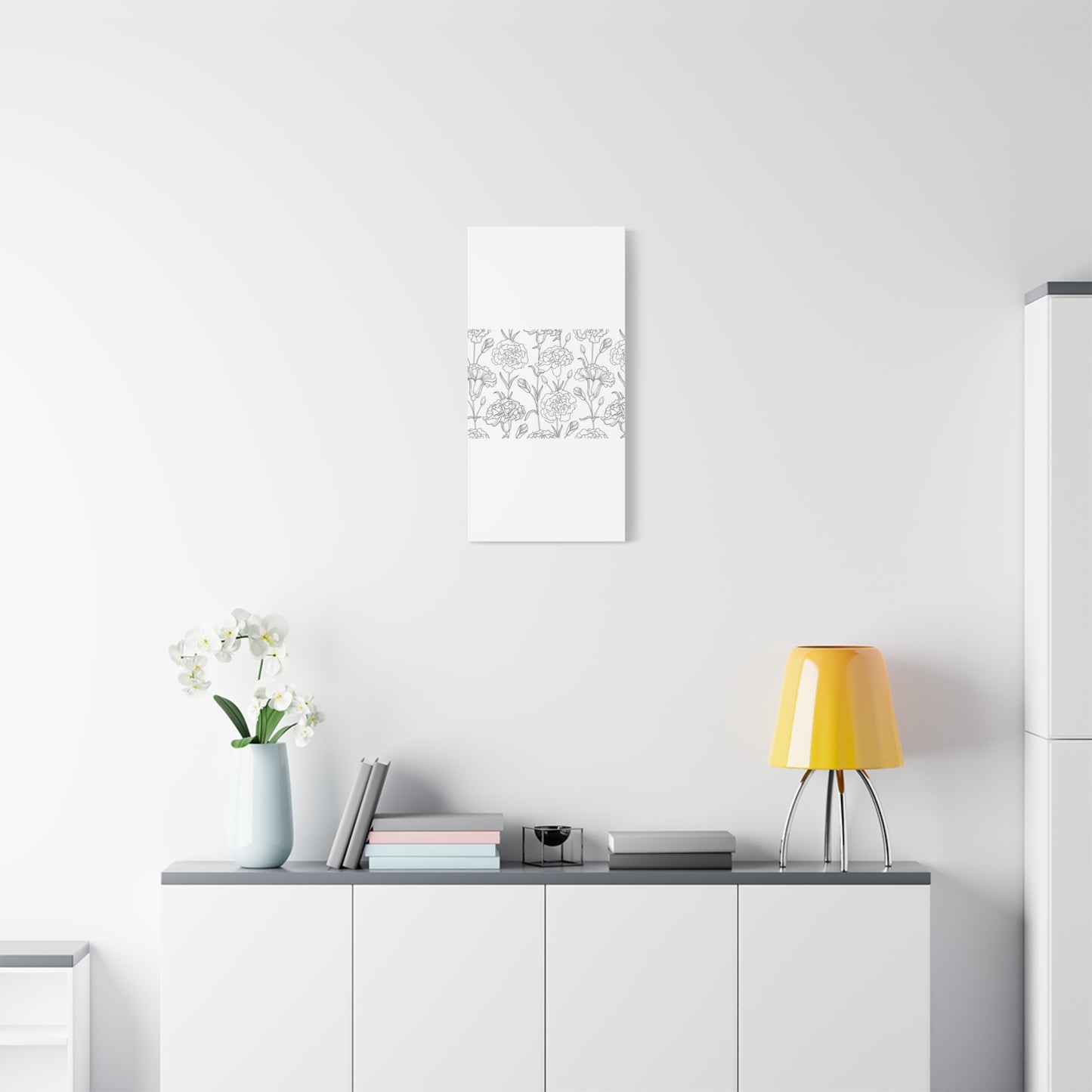 Floral Canvas Art, Stretched Wall Decor, Home Gift, Botanical Print, Modern Design, Matte Finish