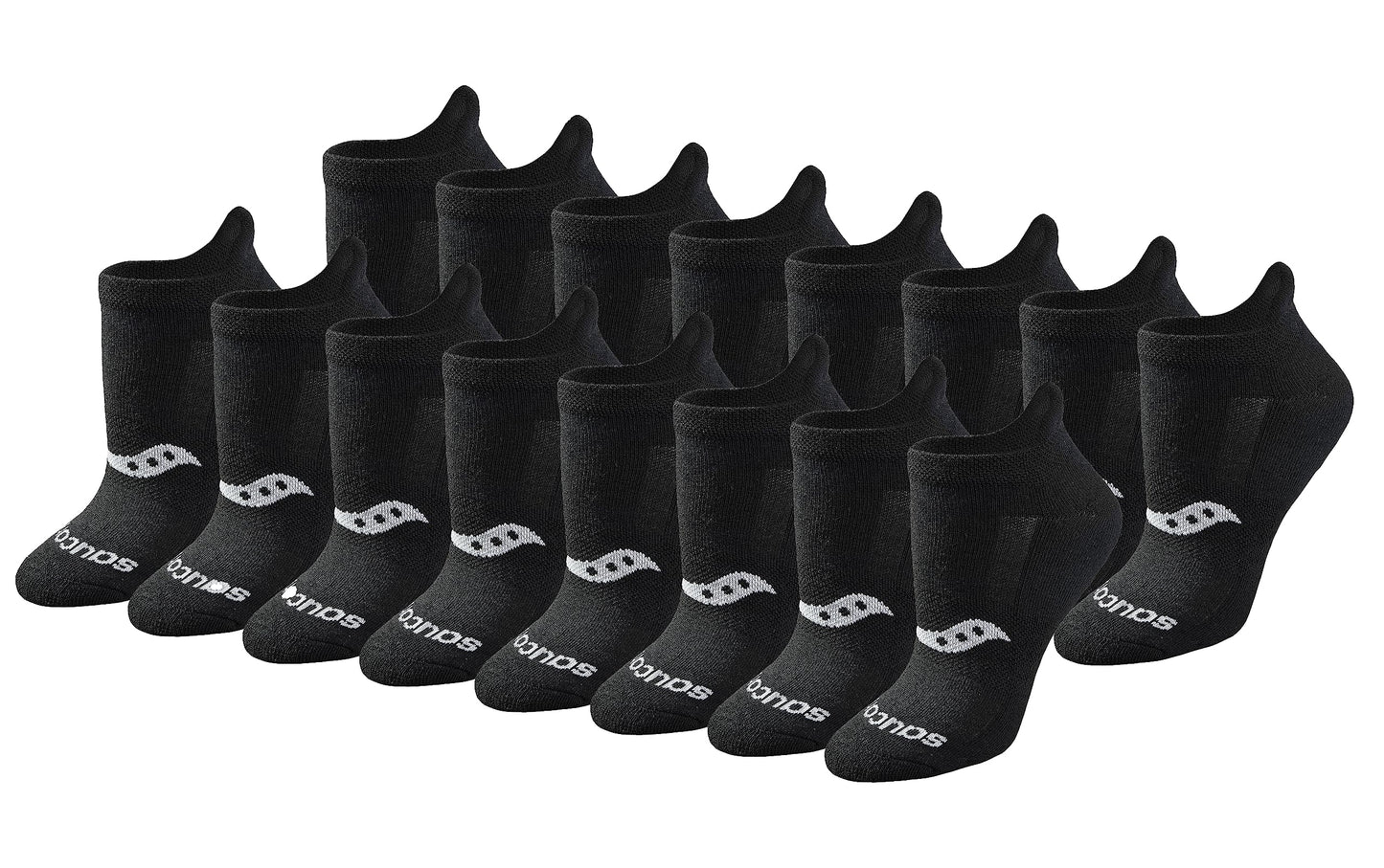 Saucony Women's RunDry Performance Heel Tab Athletic Socks, Available in S-L (8, 16, 24 Pairs)