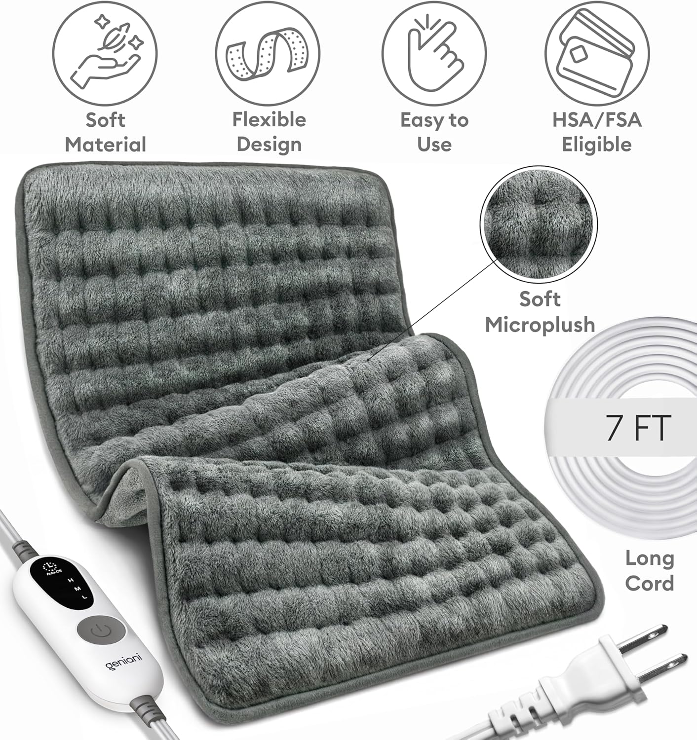 Heating Pad XL, Double-sided, Tabby Gray-4