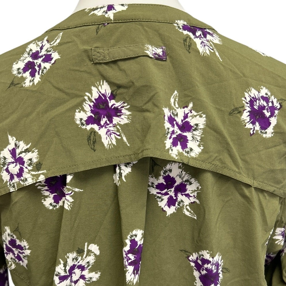 Duluth Trading Co Womens Small Nylon Spandex Long Sleeve Button Down Shirt