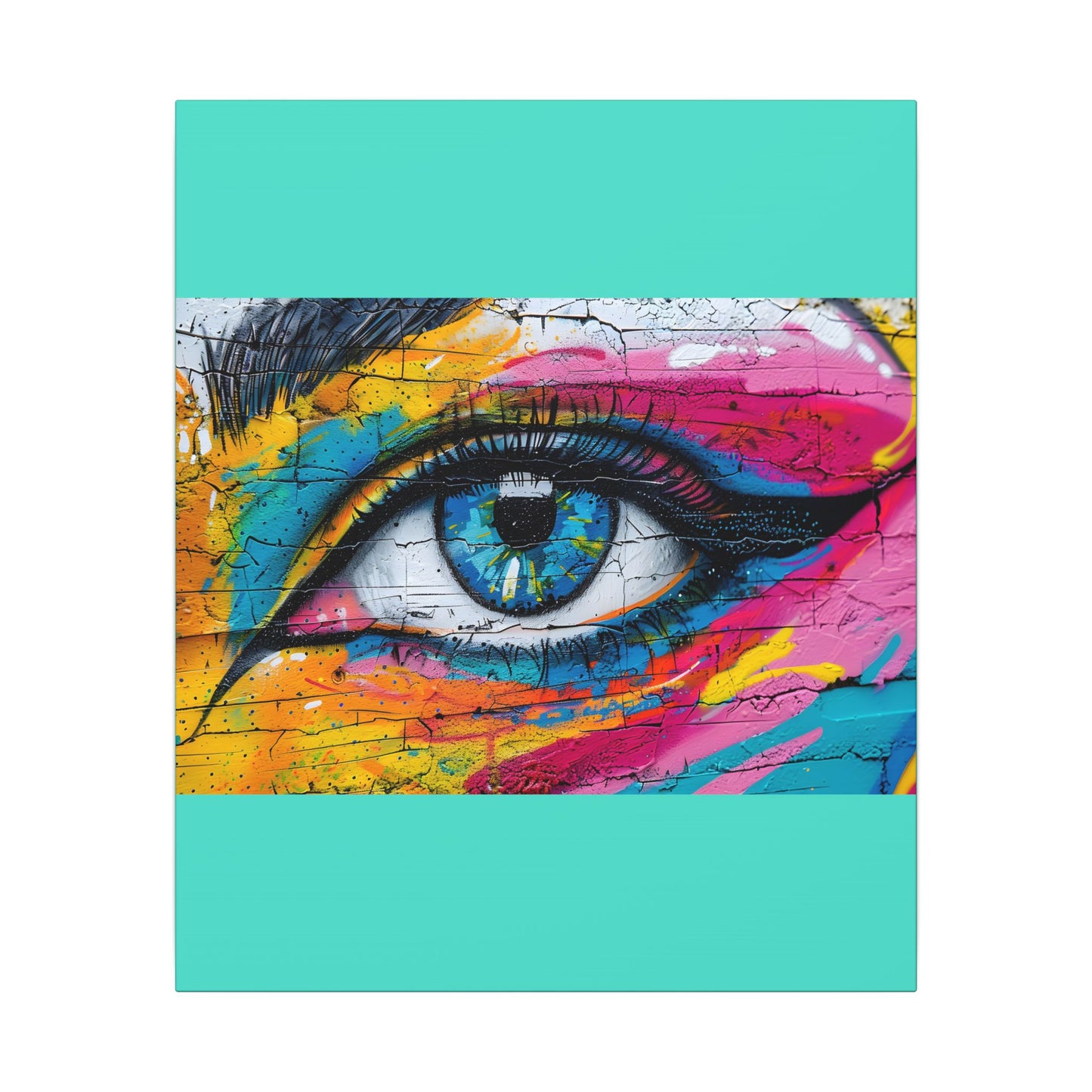 Colorful Eye Street Art Matte Canvas Print
