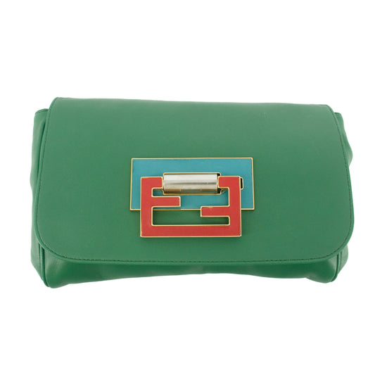 Fendi Green Baguette Fan Di Bag Crossbody Bag #9233