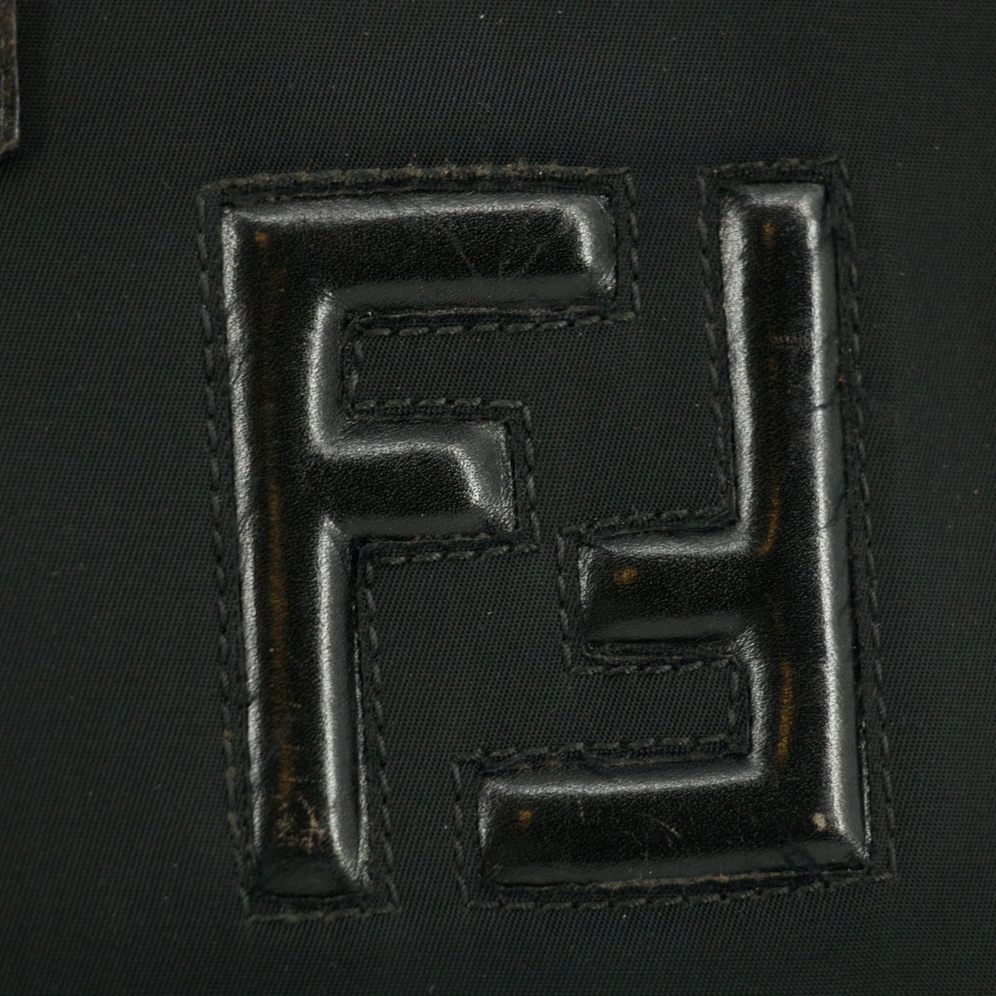 Fendi Black Nylon x Leather Shoulder Bag #9239