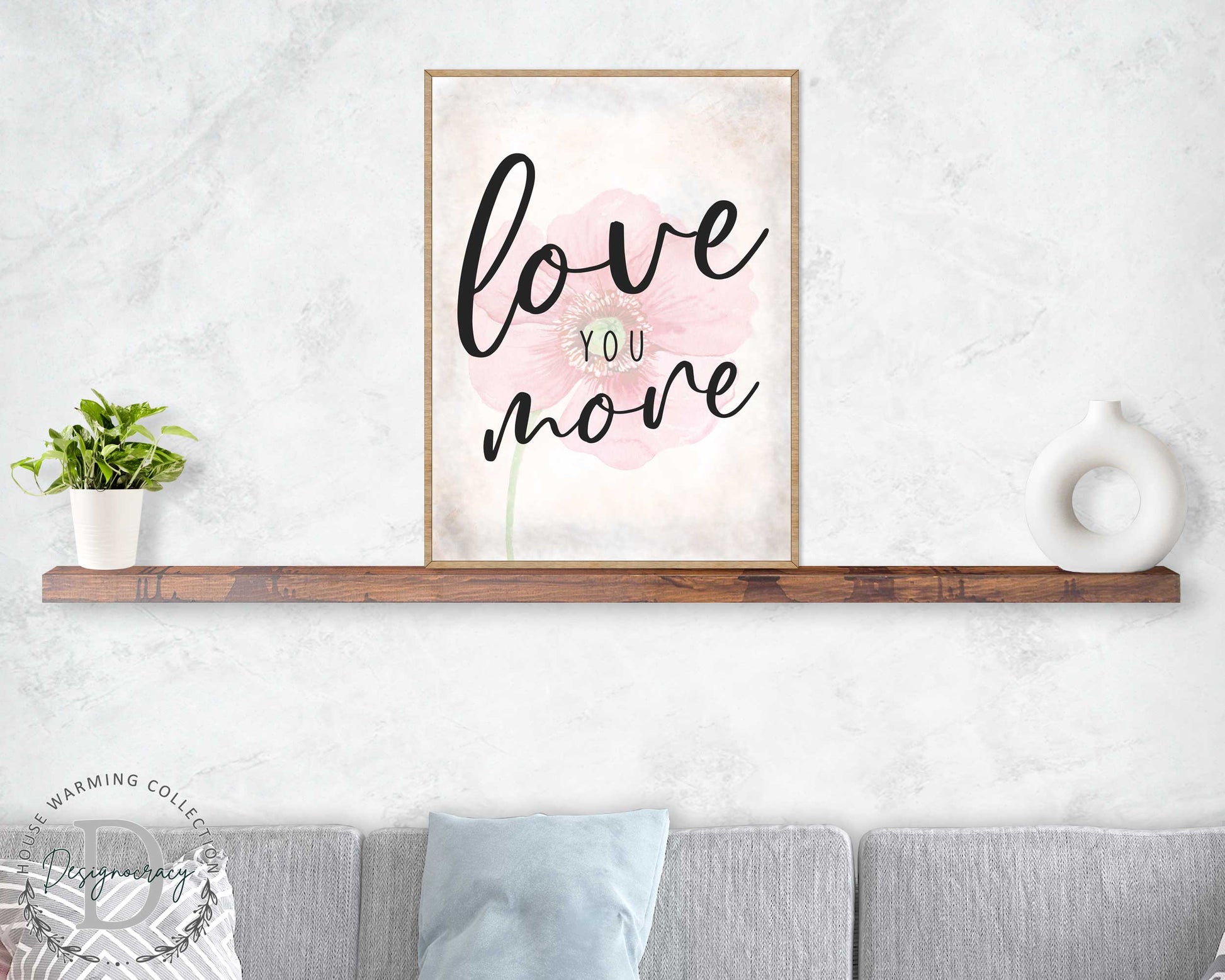 Love You More - Bedroom Wall Art - Valentines Gift - Contemporary Decor - Gift for Her - Anniversary Gift - Wall Decor - 310336-4