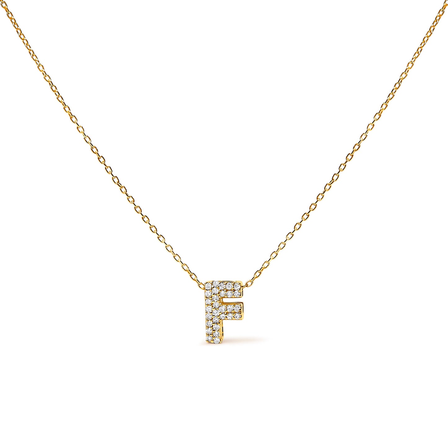 10K White Gold Diamond Accent "A" Initial Bubble Pendant Necklace