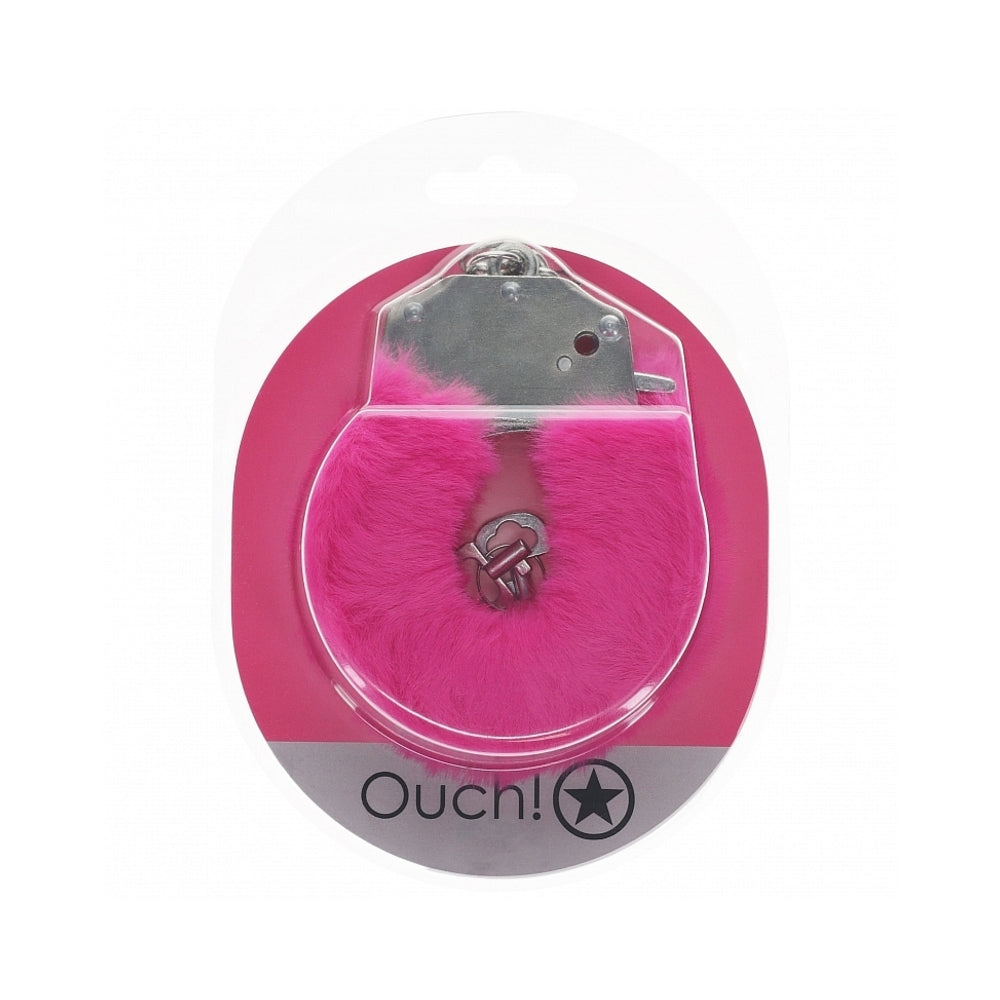 Ouch! Heavy-Duty Fluffy Handcuffs Pink-1