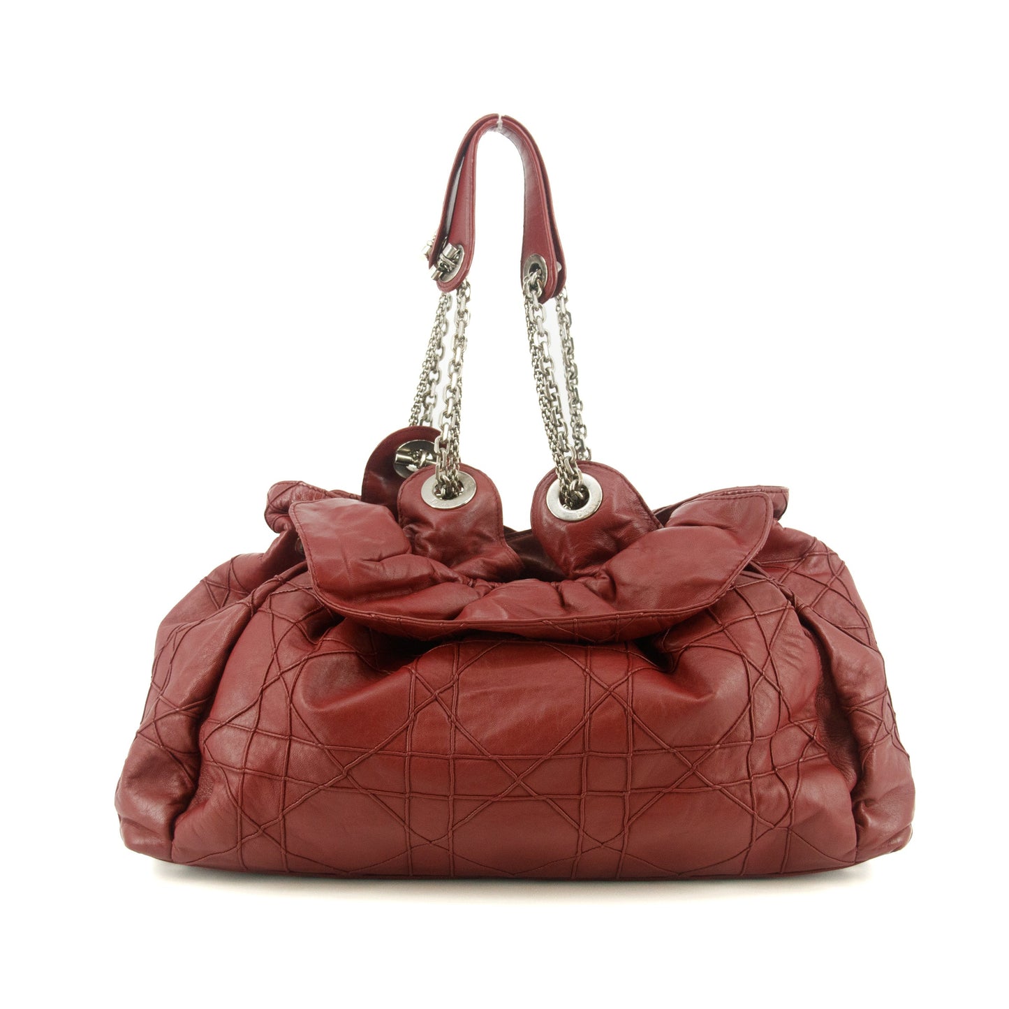 Christian Dior Red Cannage Leather Le Trente Hobo Shoulder Bag #9263